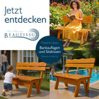 Beautissu Gartenbank Wetterfest Holz Geschwungen - RD
