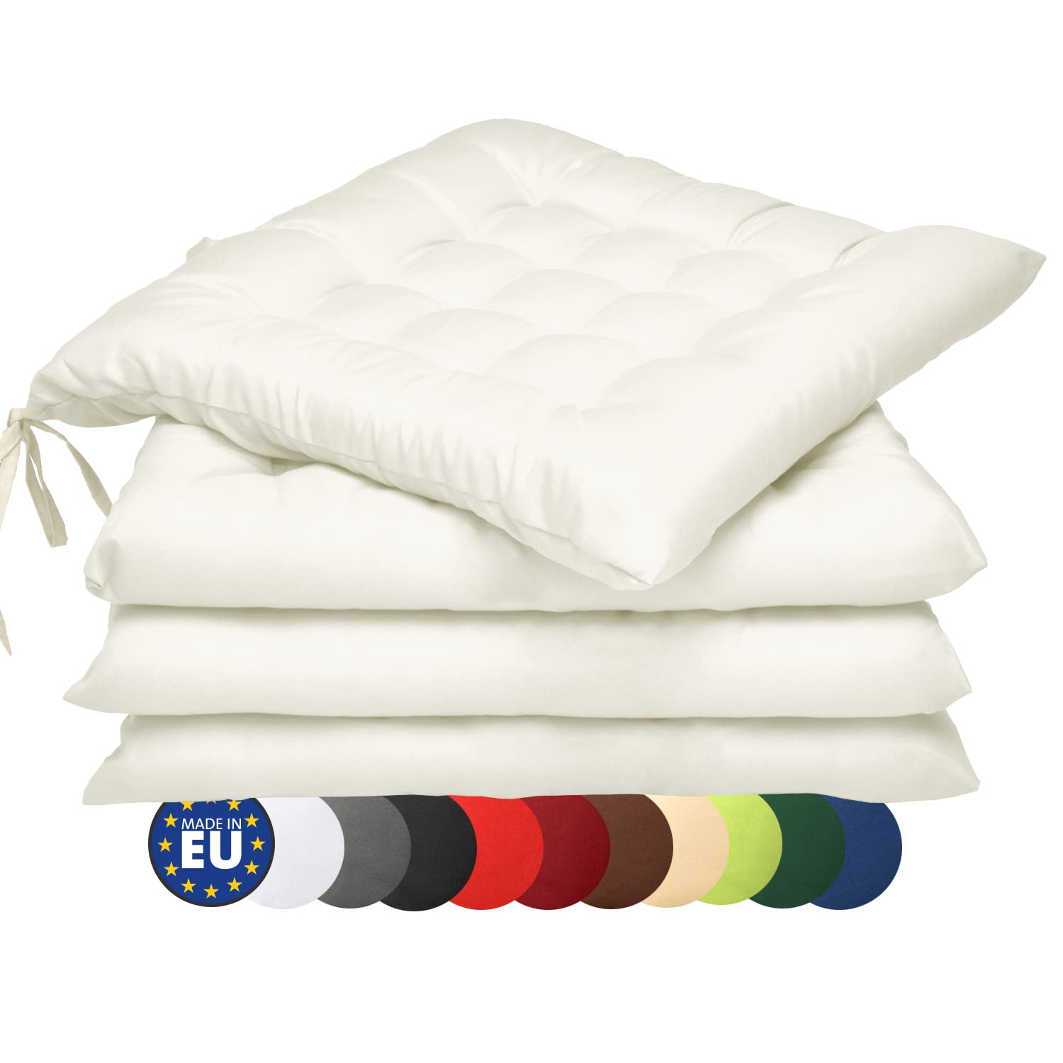 Beautissu 4er Set Stuhlkissen 40x40 cm Lea