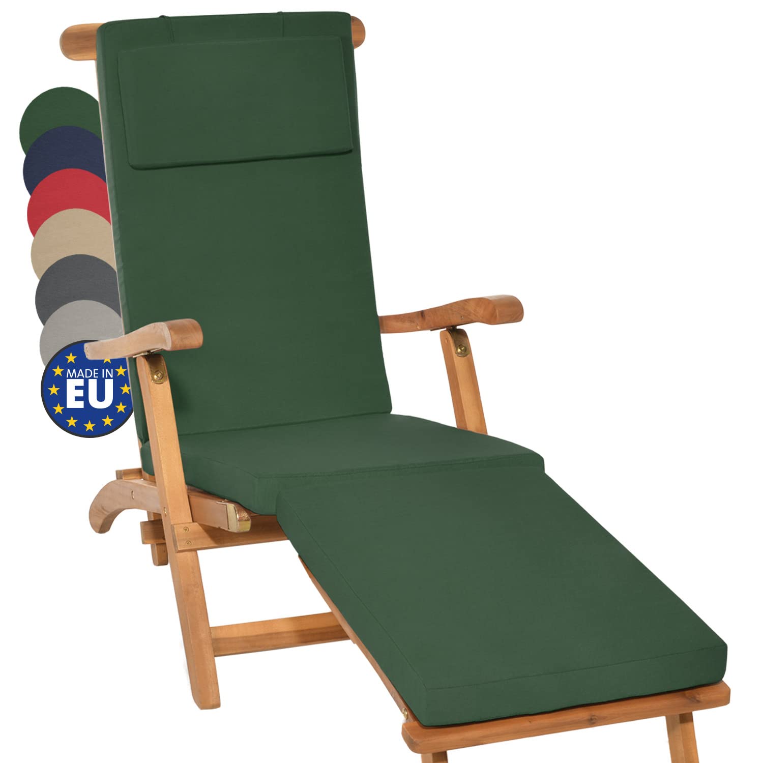 Beautissu Luxus Deckchair Auflage Sonnenliege 175x45x5cm LoftLux DC