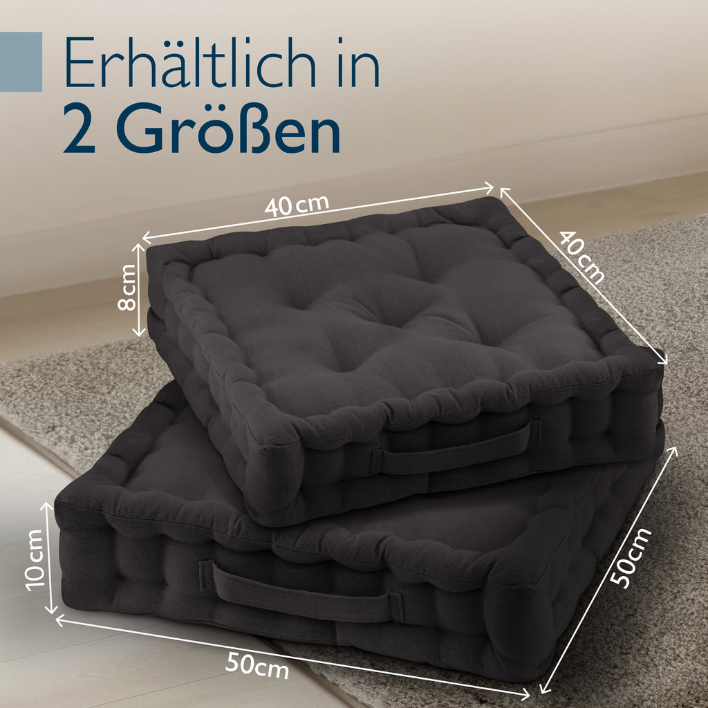 Beautissu Bodenkissen Set Sitzkissen 50x50 cm - Mila