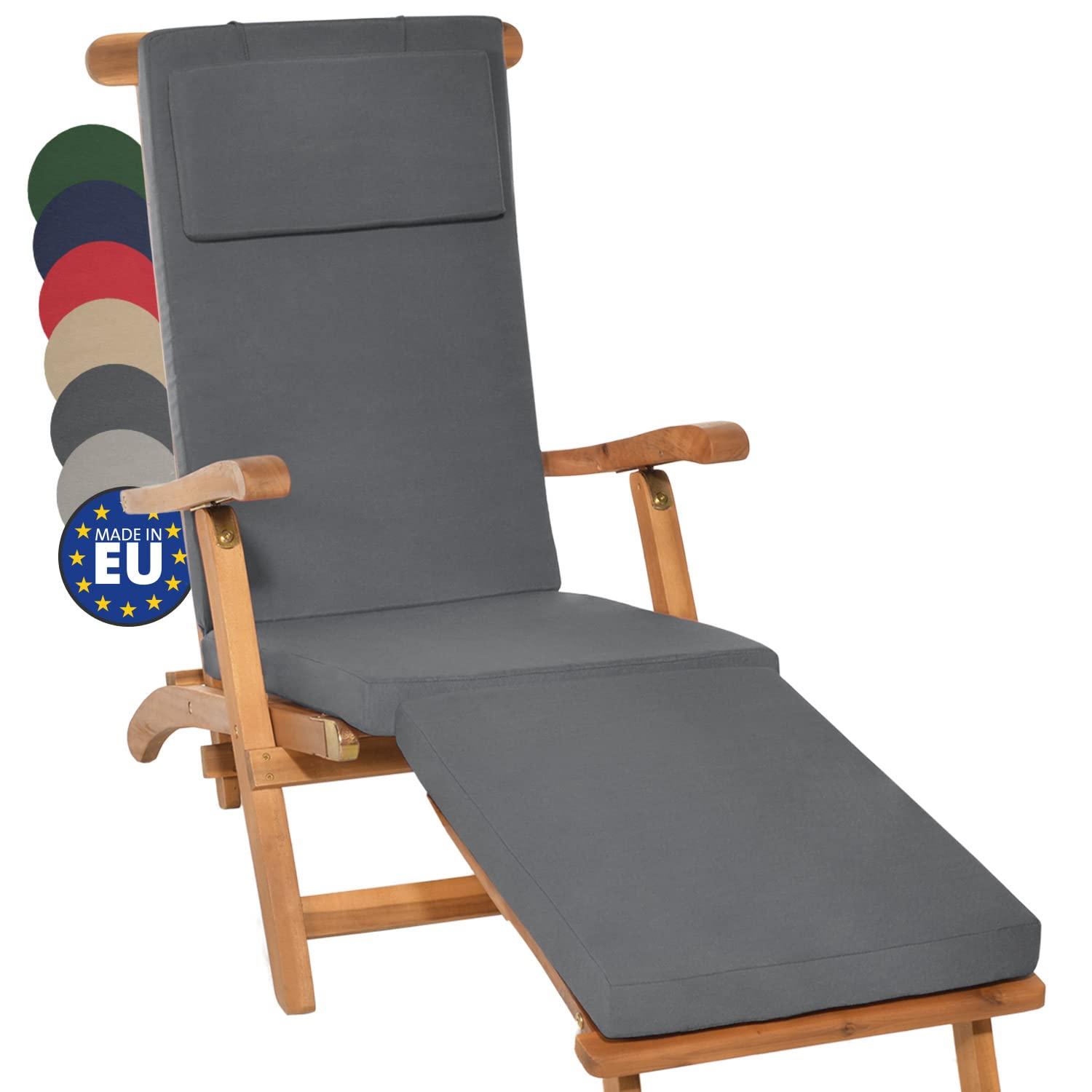 Beautissu Luxus Deckchair Auflage Sonnenliege 175x45x5cm LoftLux DC