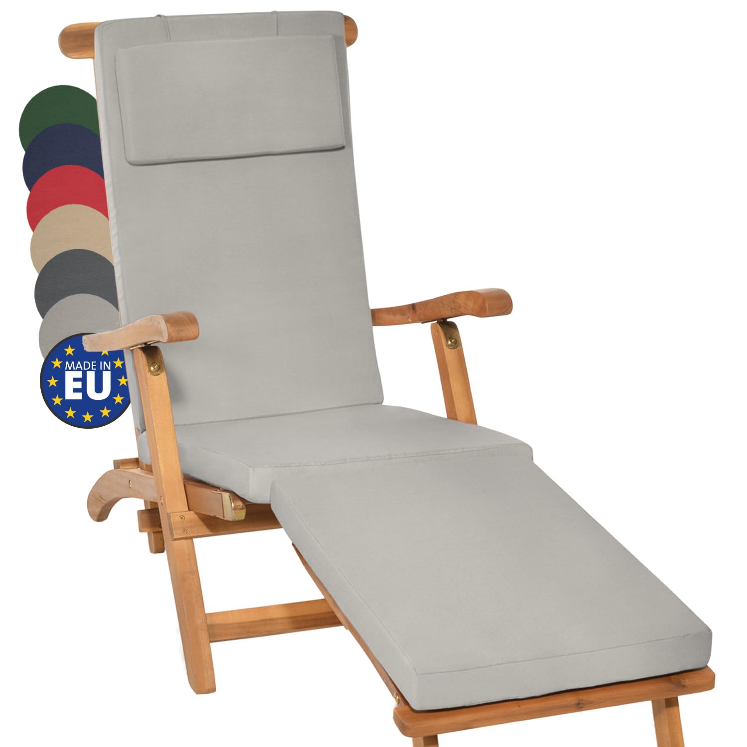 Beautissu Luxus Deckchair Auflage Sonnenliege 175x45x5cm LoftLux DC