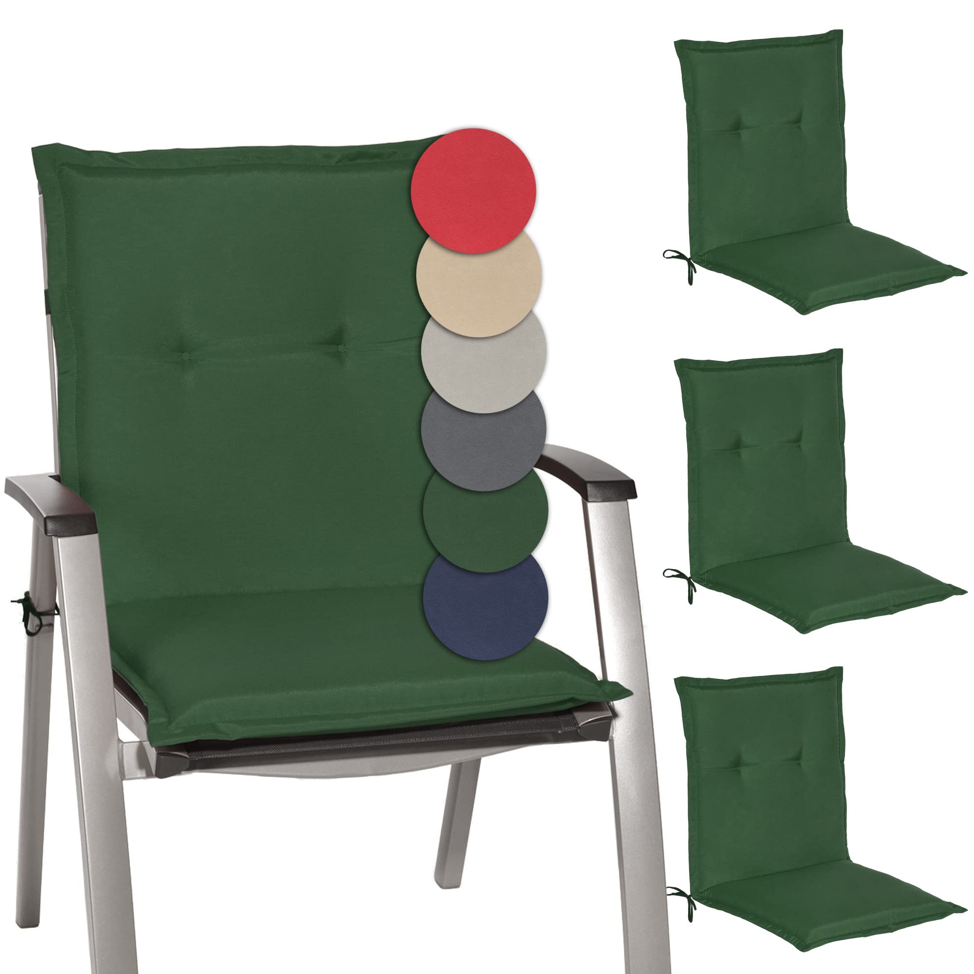 Beautissu Niedriglehner Auflage Gartenstuhl 100x50x6 cm Loft NL