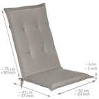 Beautissu 6er Set Gartenstuhlauflage 120x50x6 cm Loft HL