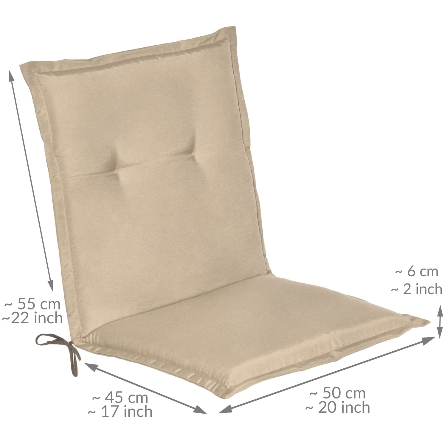 Beautissu Niedriglehner Auflage Gartenstuhl 100x50x6 cm Loft NL