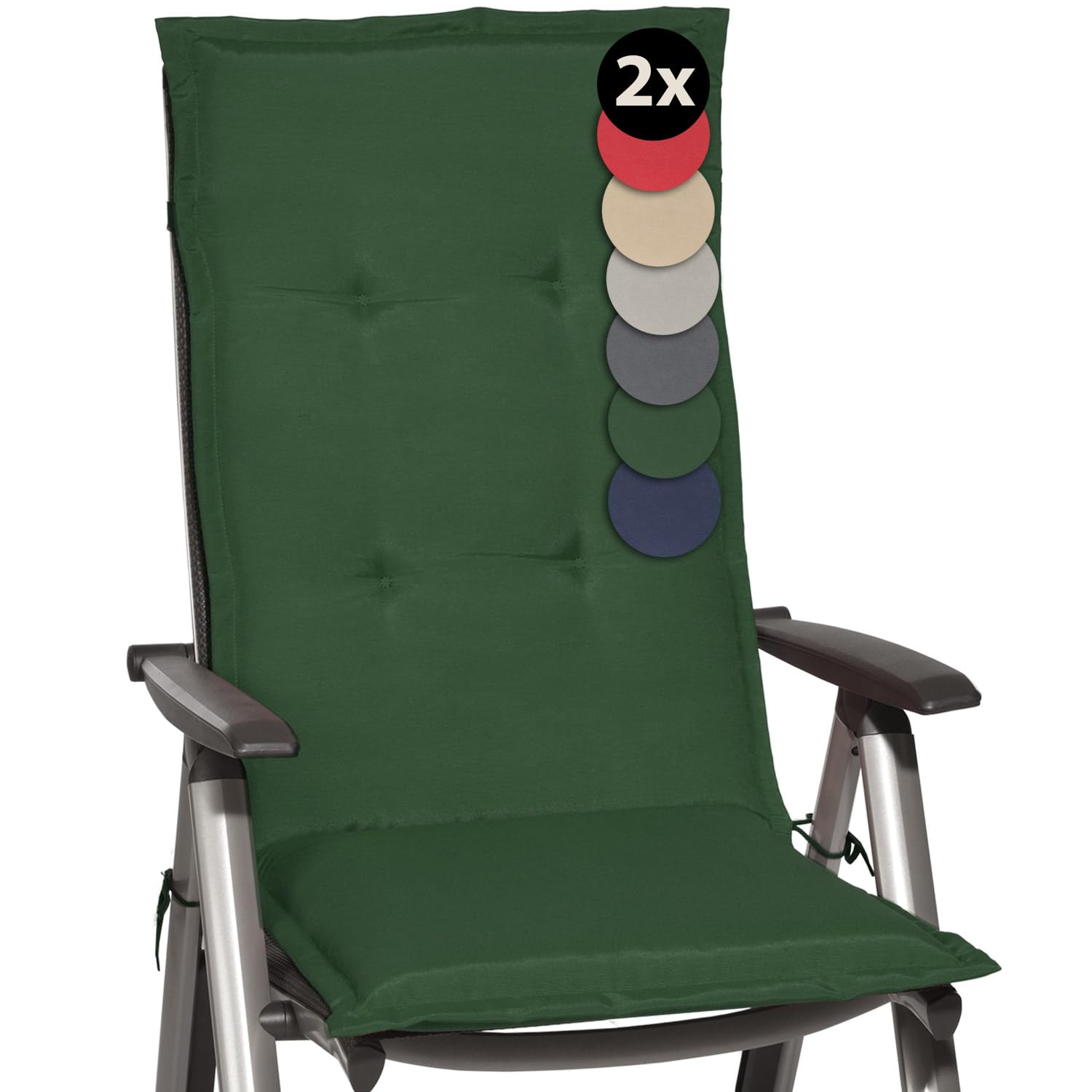 Beautissu 6er Set Gartenstuhlauflage 120x50x6 cm Loft HL