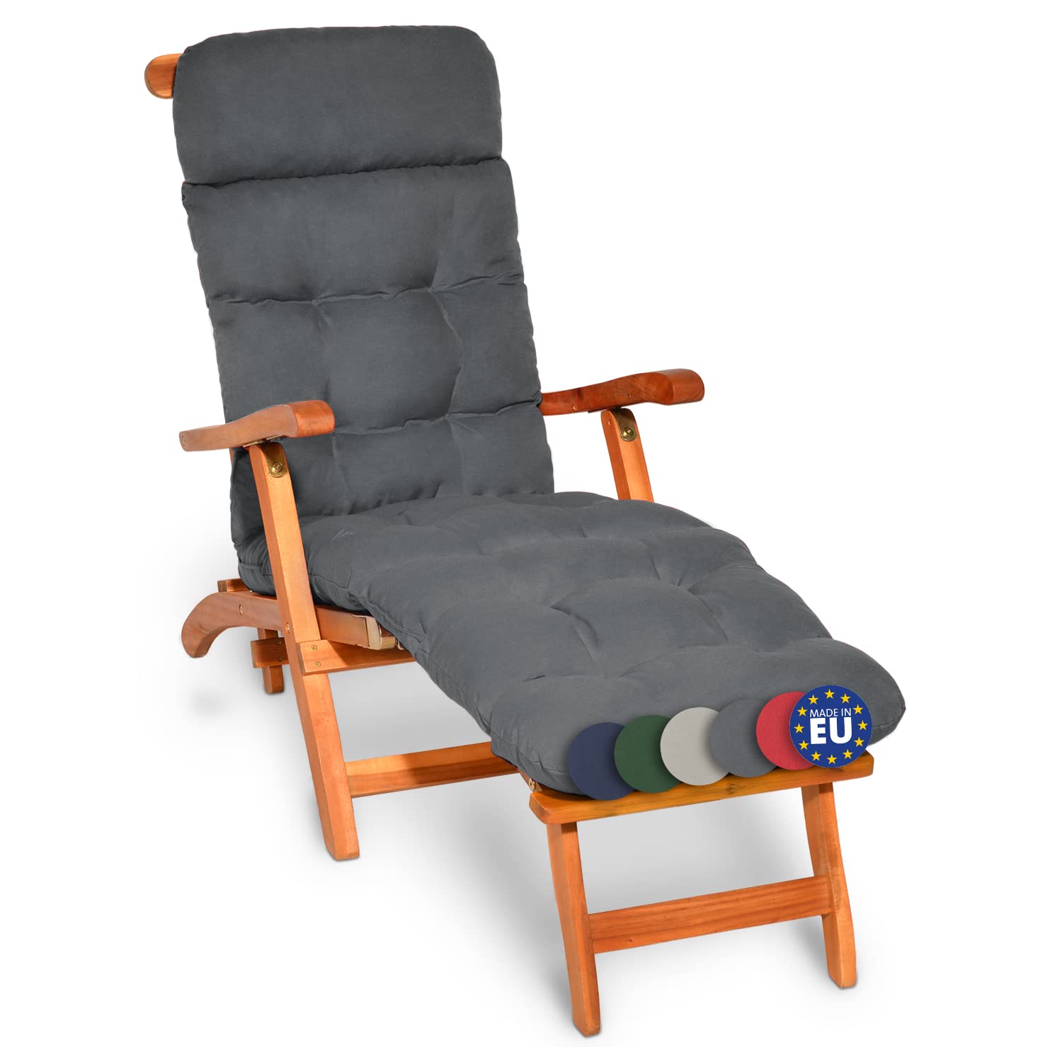 Beautissu Bequeme Liegenauflage Deckchair & Sonnenliegen 200x50cm Flair DC