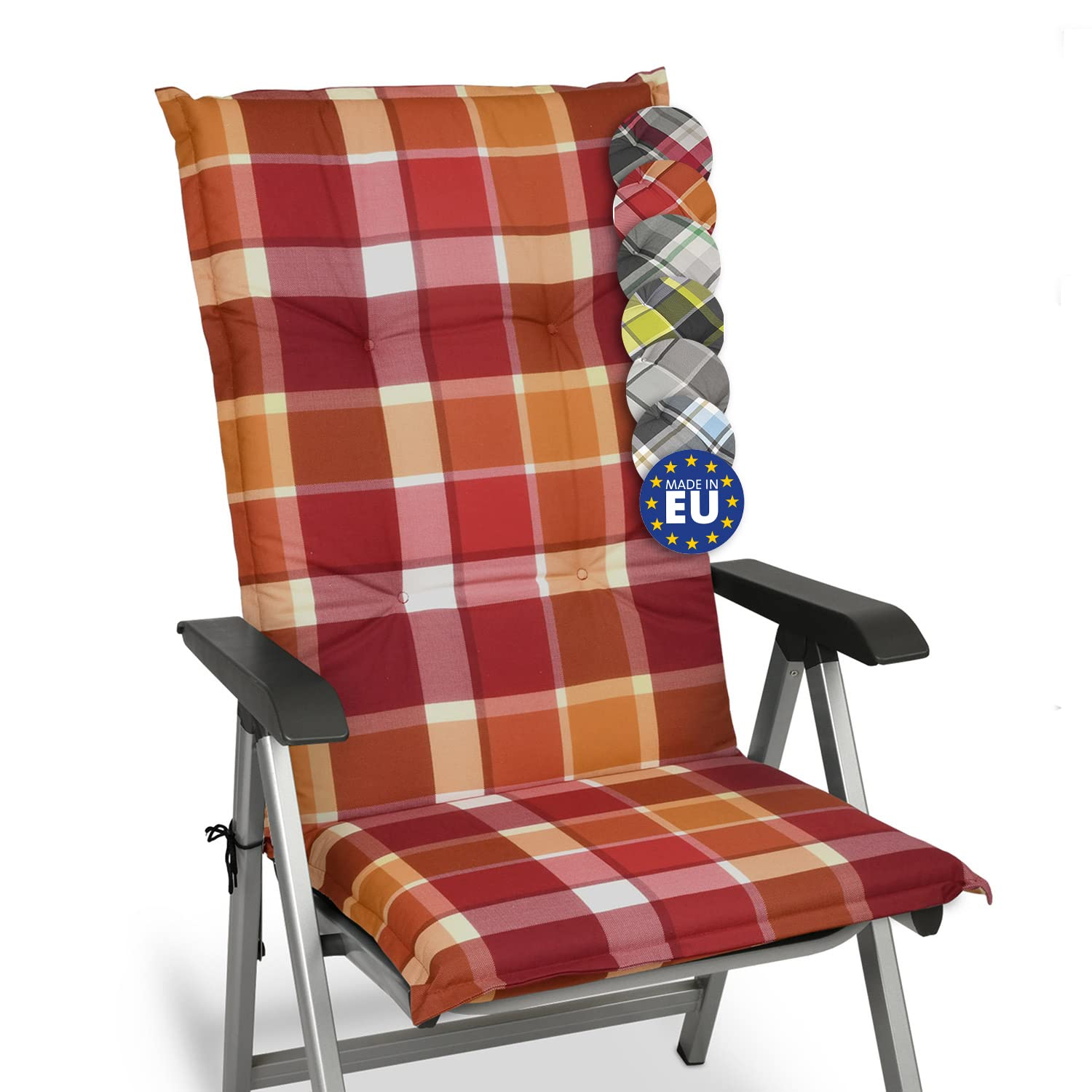 Beautissu Hochlehner Auflage Gartenstuhl 120x50 cm Sunny RO