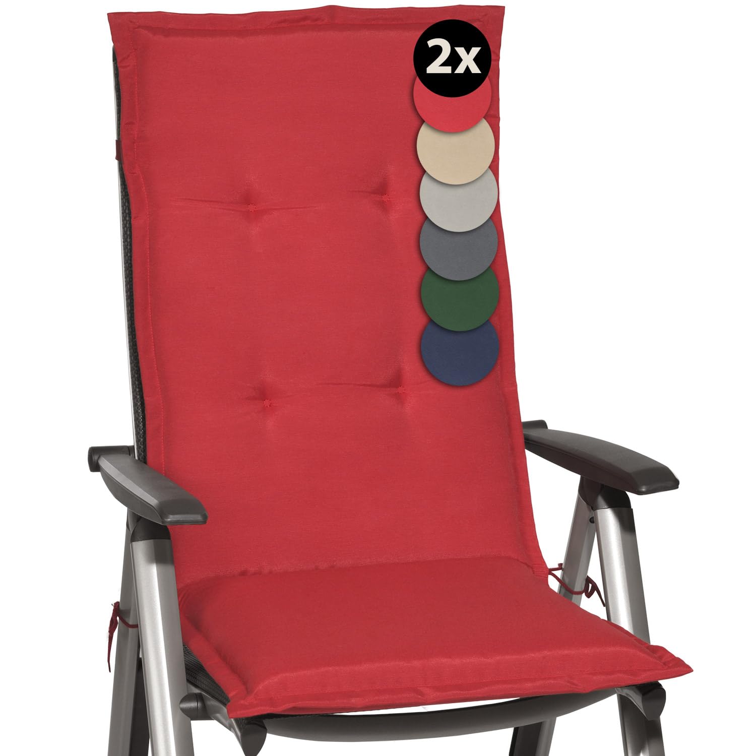 Beautissu 6er Set Gartenstuhlauflage 120x50x6 cm Loft HL