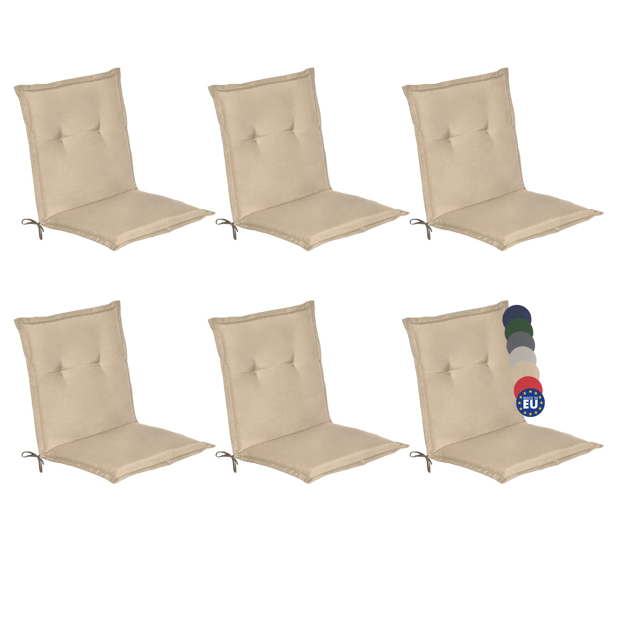 Beautissu Niedriglehner Auflage Gartenstuhl 100x50x6 cm Loft NL