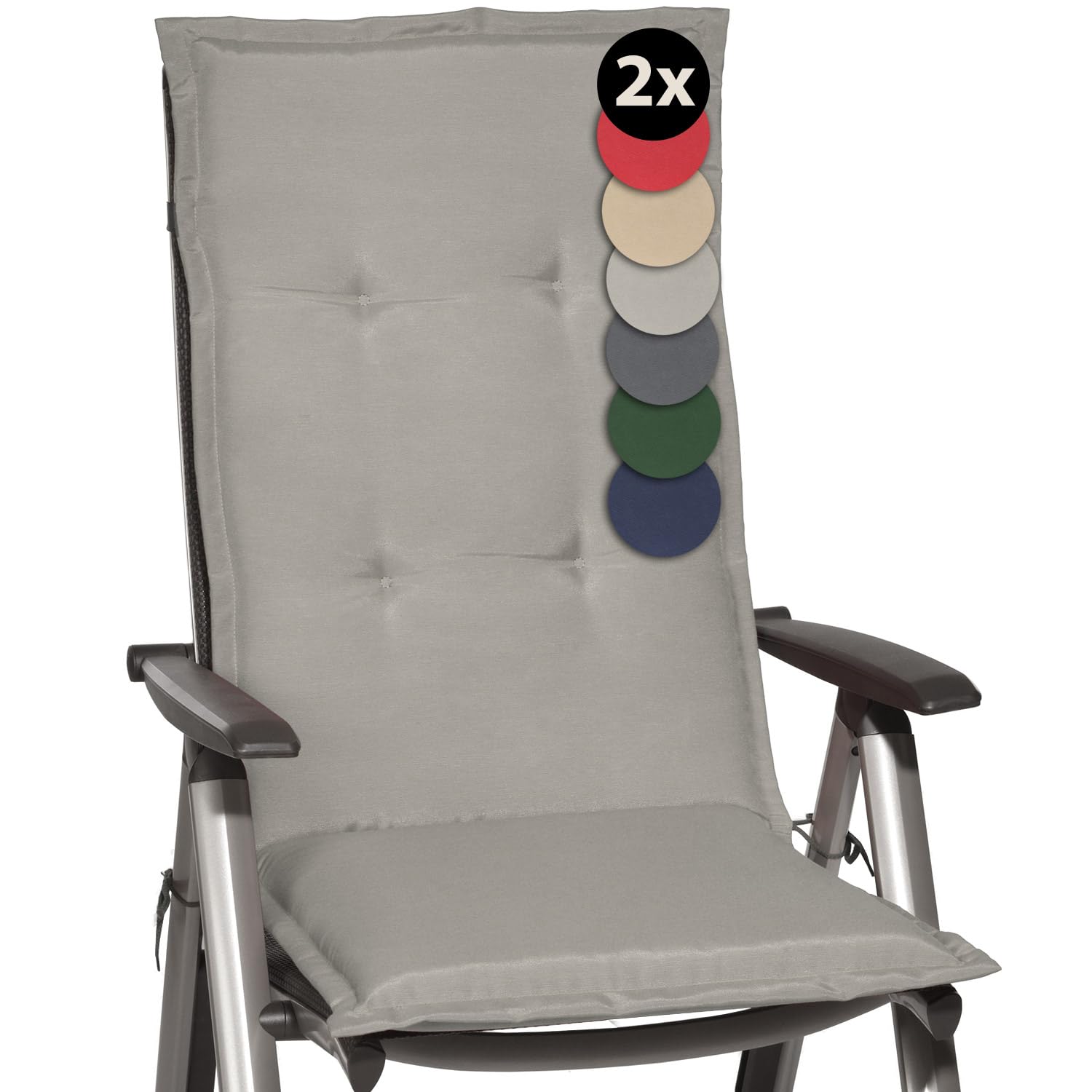 Beautissu 6er Set Gartenstuhlauflage 120x50x6 cm Loft HL