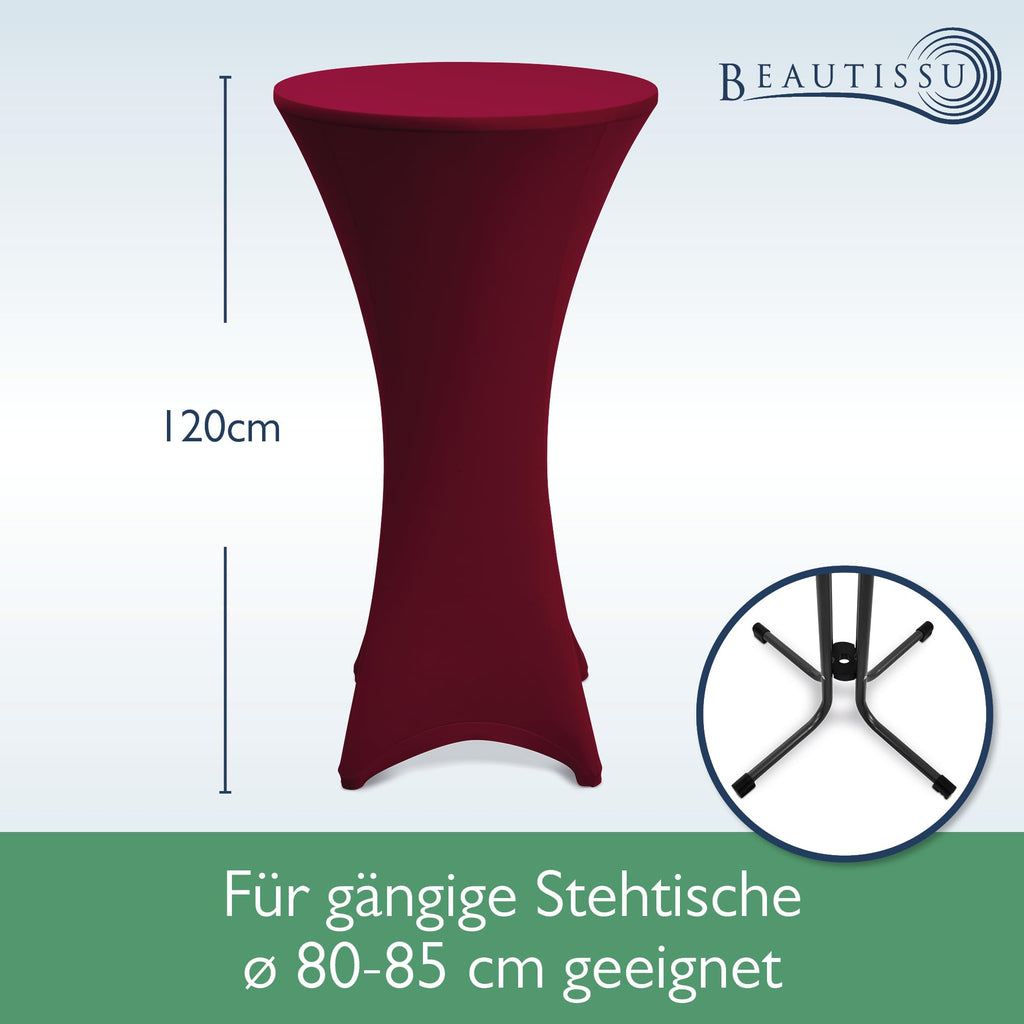 Beautissu 2er Set Stretch Stehtisch Husse Stella