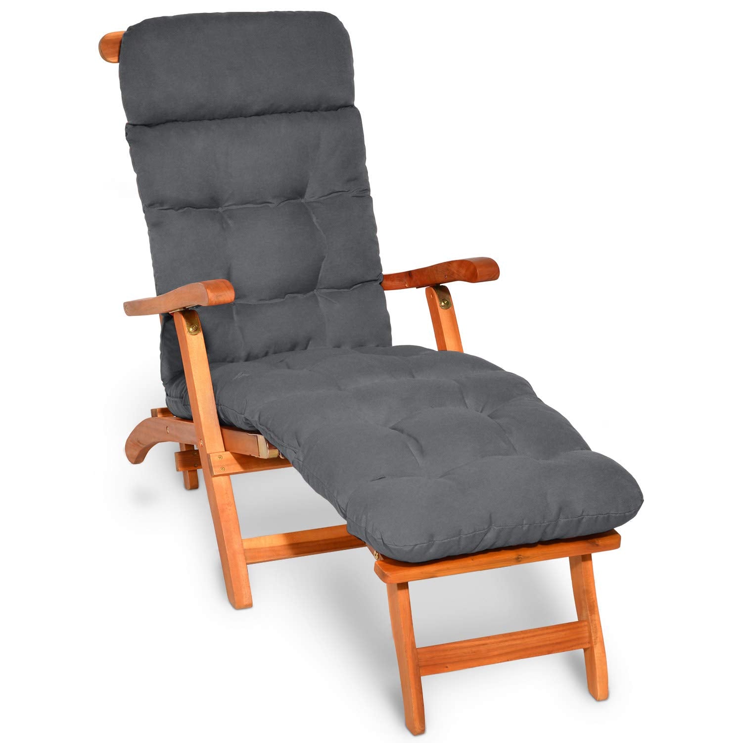 Beautissu Bequeme Liegenauflage Deckchair & Sonnenliegen 200x50cm Flair DC