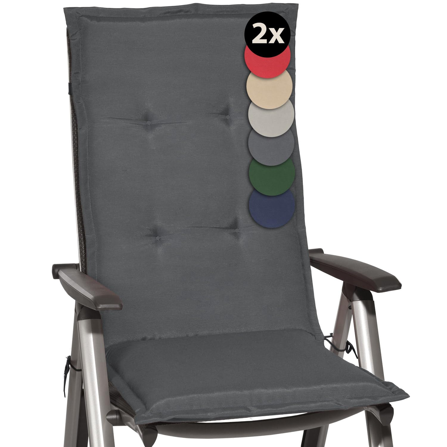 Beautissu 6er Set Gartenstuhlauflage 120x50x6 cm Loft HL