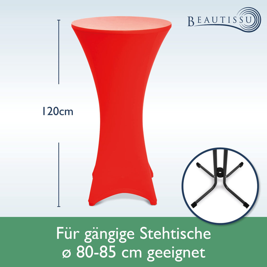 Beautissu 2er Set Stretch Stehtisch Husse Stella