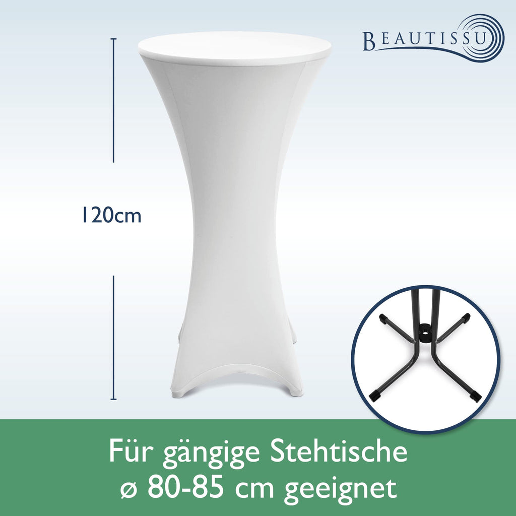 Beautissu 2er Set Stretch Stehtisch Husse Stella