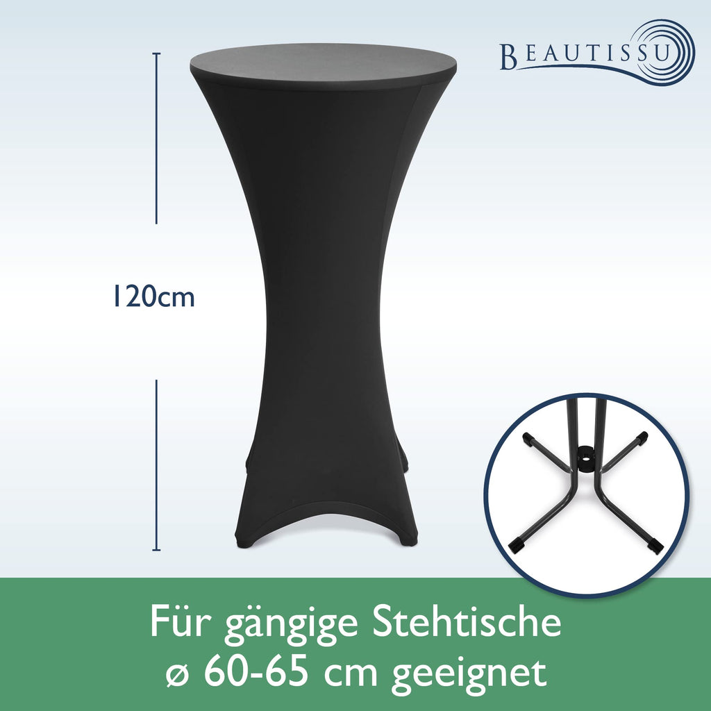 Beautissu 2er Set Stretch Stehtisch Husse Stella