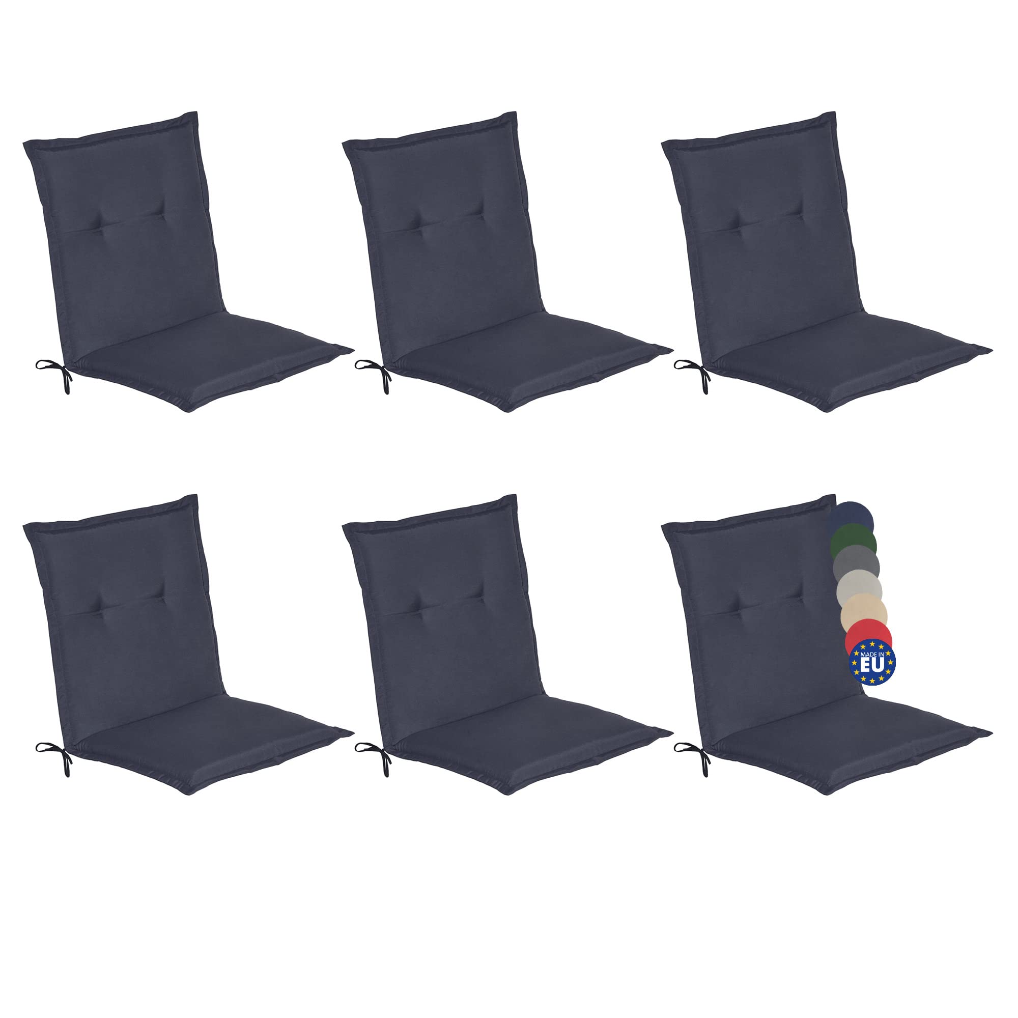 Beautissu Niedriglehner Auflage Gartenstuhl 100x50x6 cm Loft NL