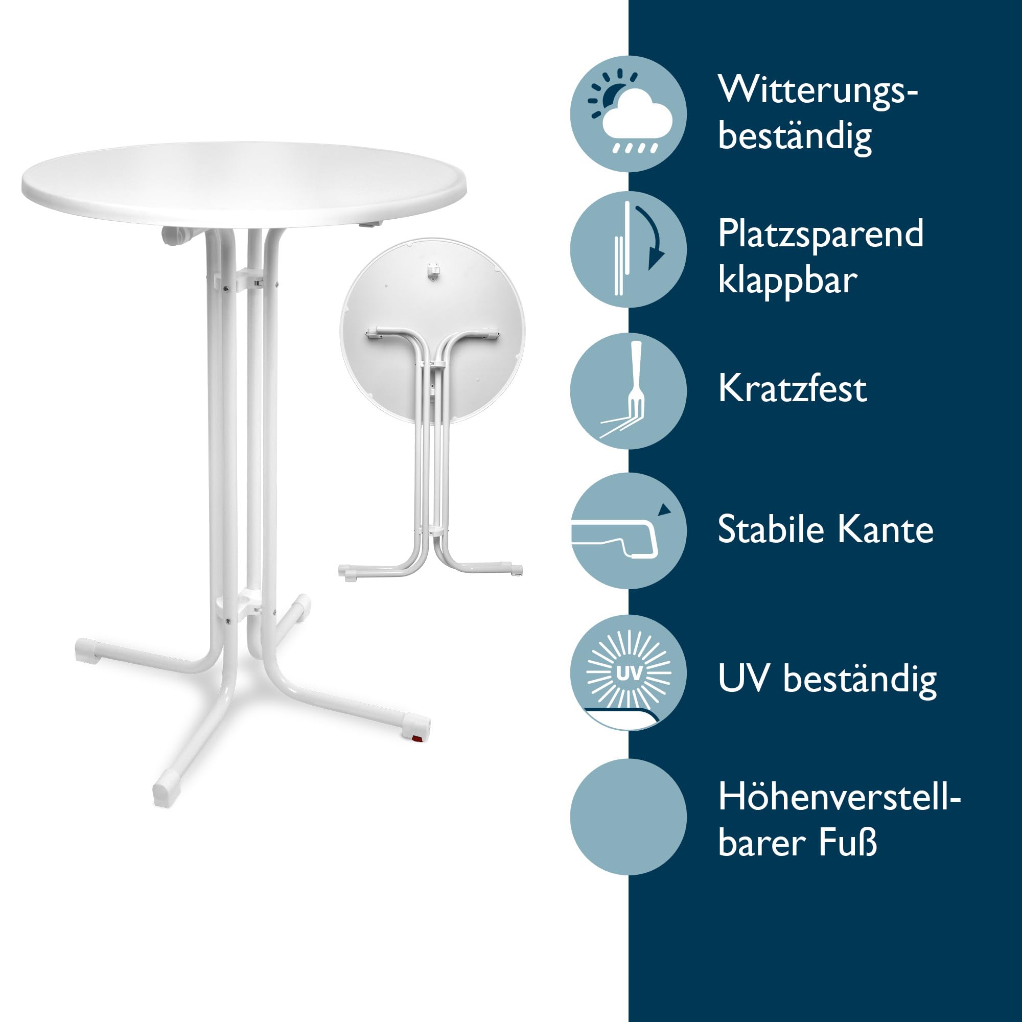 Beautissu Stehtisch mit Husse im Set – in div. Größen & Farben - Bellini & Stella