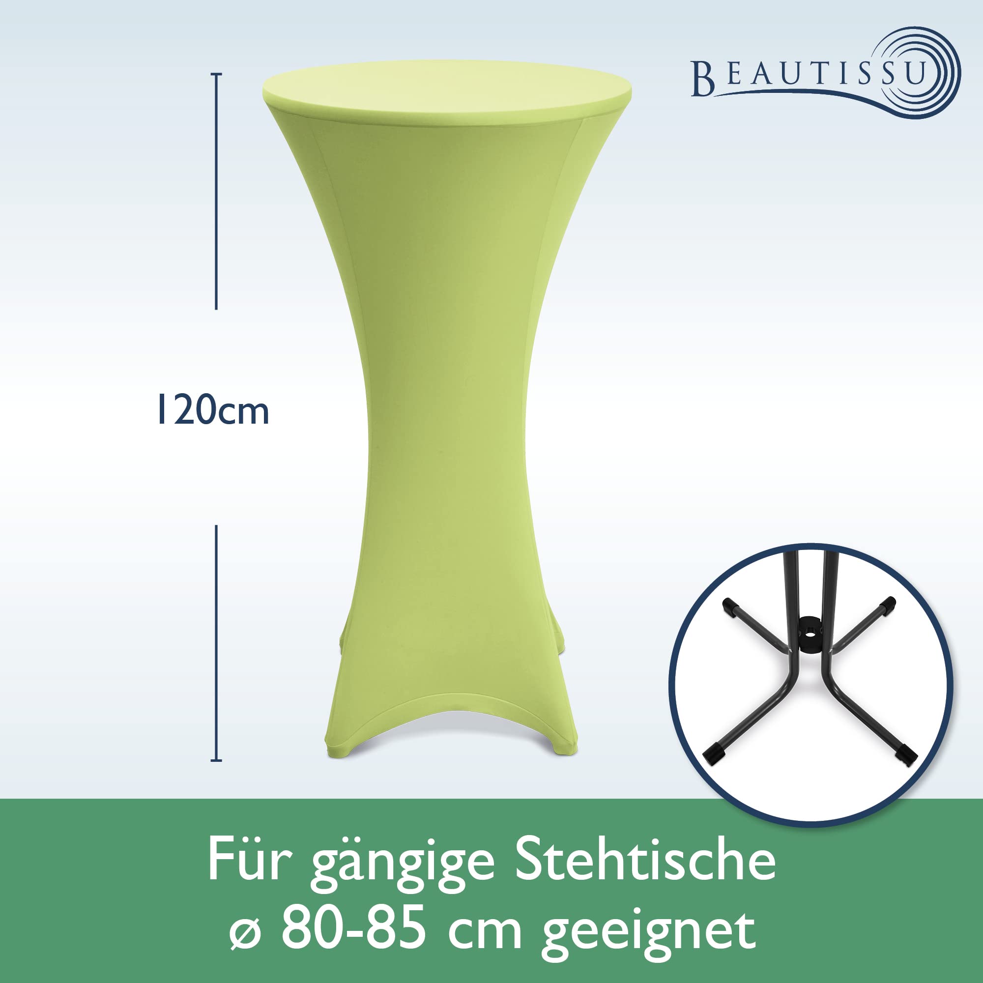 Beautissu 2er Set Stretch Stehtisch Husse Stella