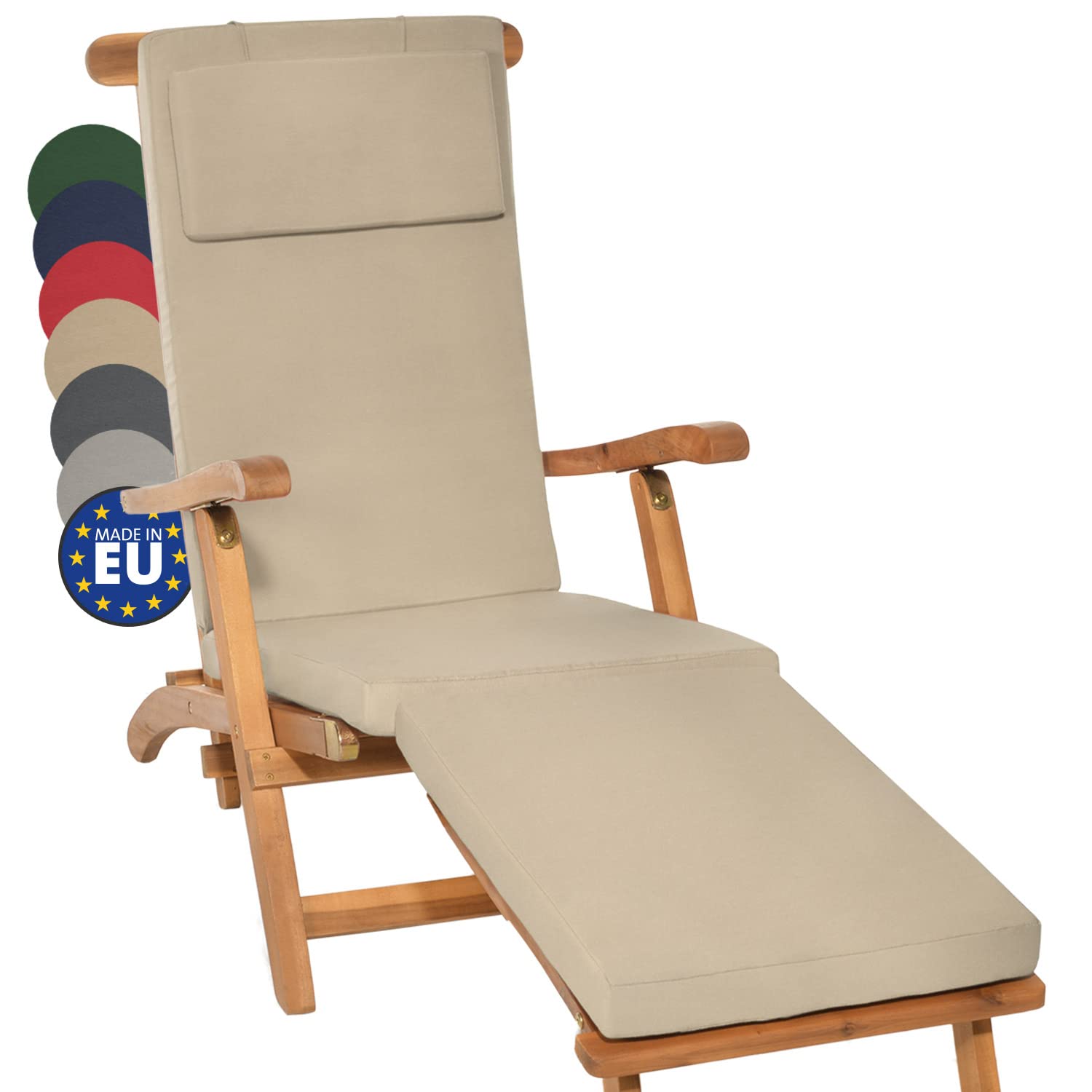 Beautissu Luxus Deckchair Auflage Sonnenliege 175x45x5cm LoftLux DC