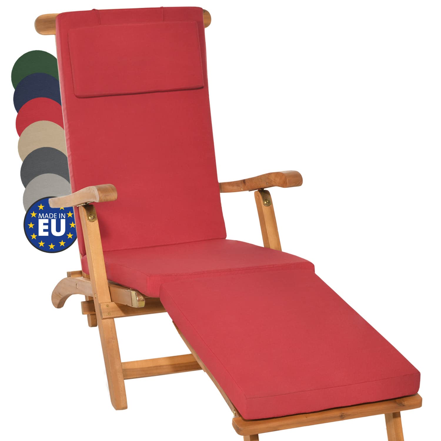 Beautissu Luxus Deckchair Auflage Sonnenliege 175x45x5cm LoftLux DC