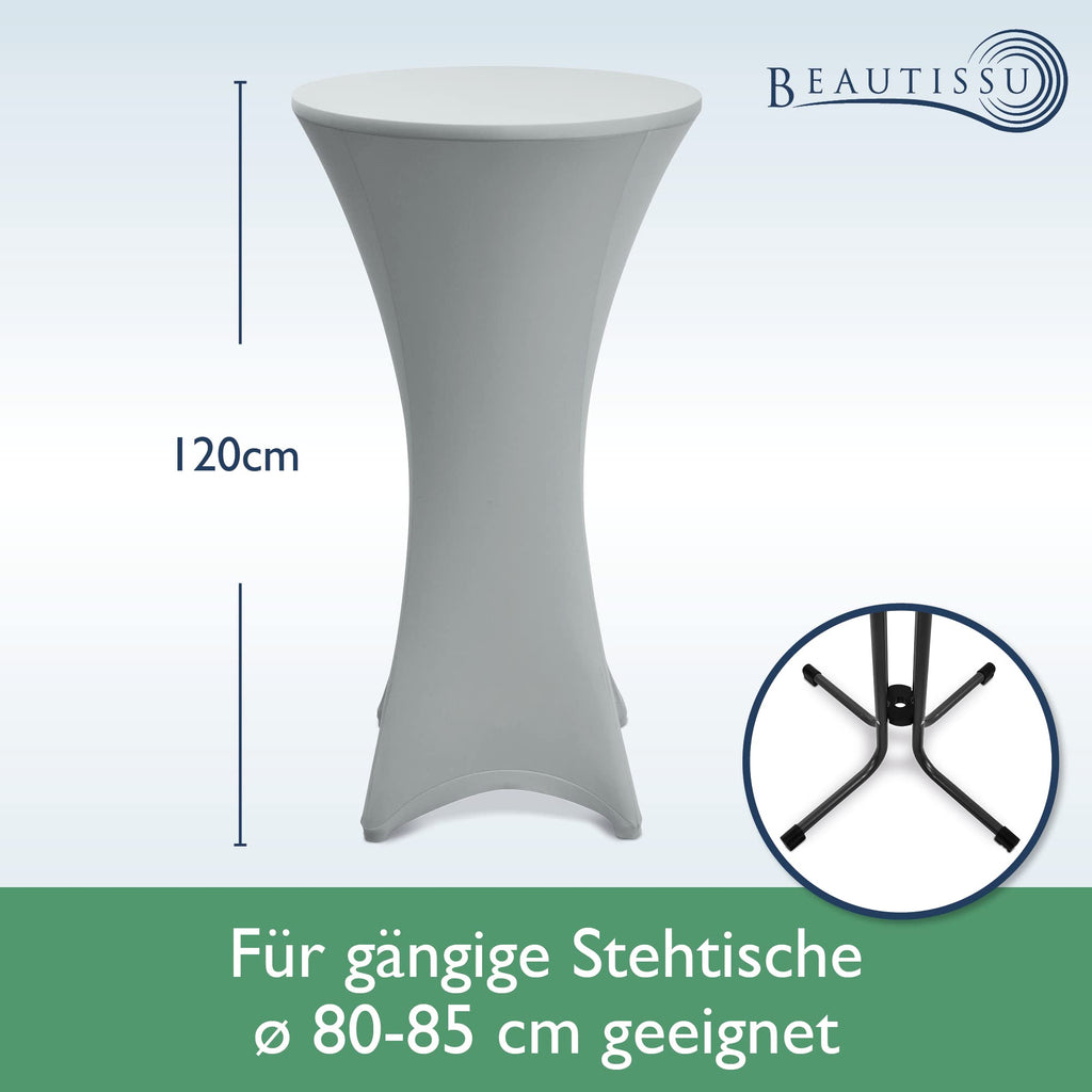 Beautissu 2er Set Stretch Stehtisch Husse Stella