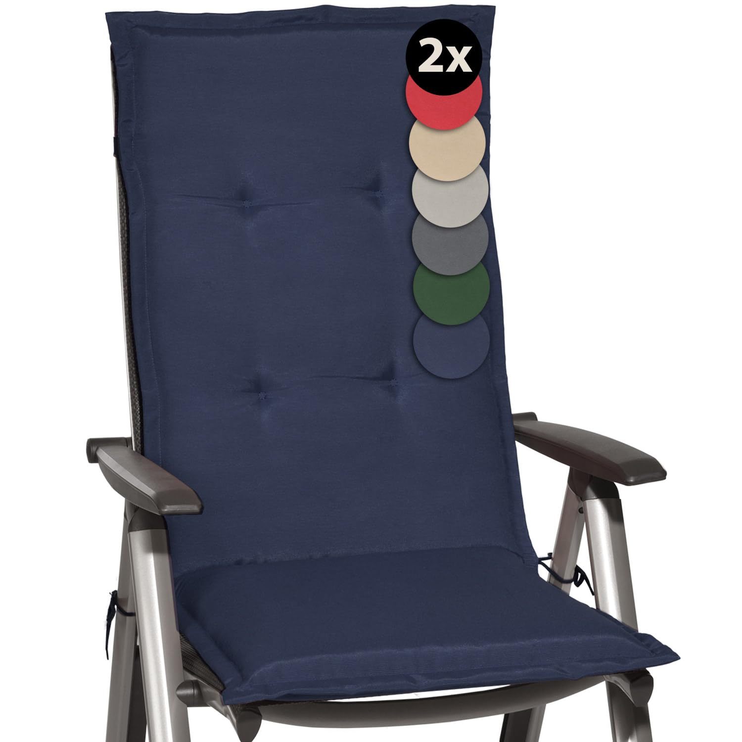 Beautissu 6er Set Gartenstuhlauflage 120x50x6 cm Loft HL