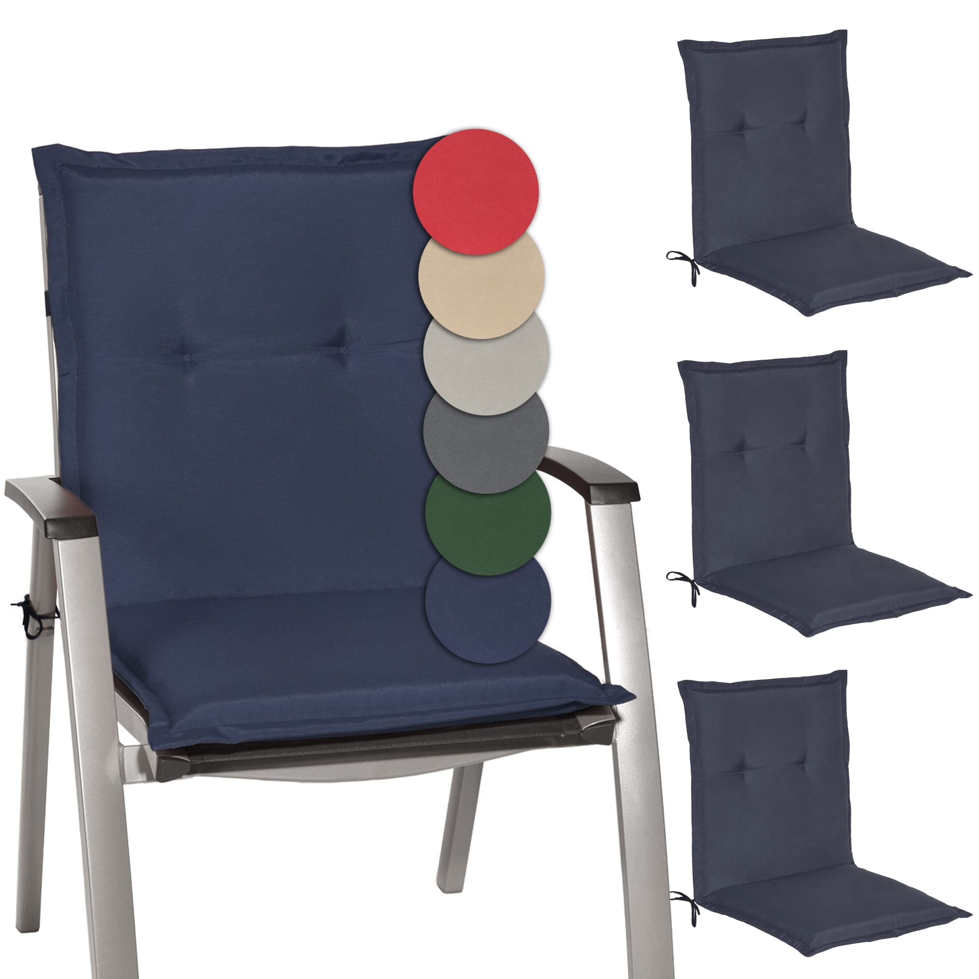 Beautissu Niedriglehner Auflage Gartenstuhl 100x50x6 cm Loft NL
