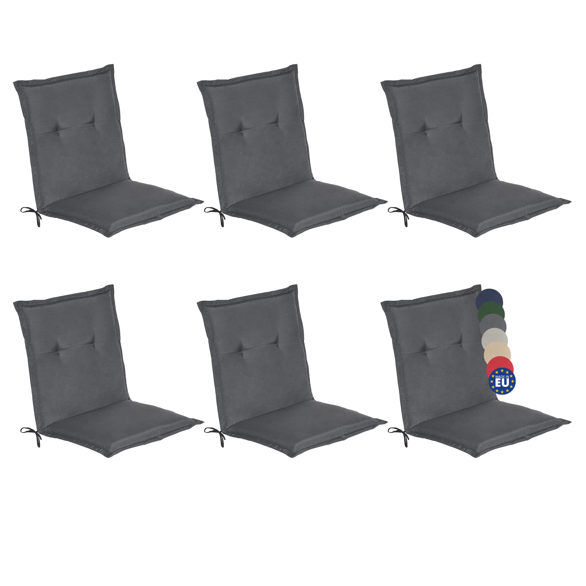 Beautissu Niedriglehner Auflage Gartenstuhl 100x50x6 cm Loft NL