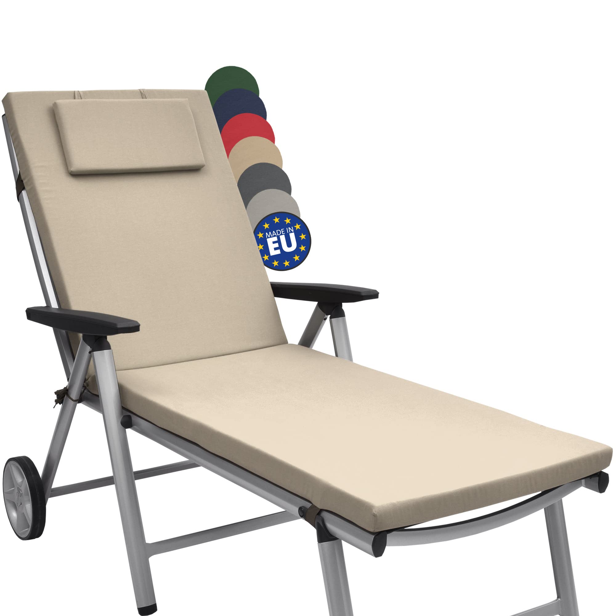 Beautissu Gartenliege Auflage Sonnenliege 200x60x5 cm Loft RL