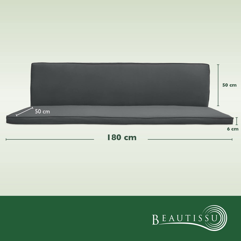 Beautissu Hollywoodschaukel 3 Sitzer Polsterauflagen 2er Set Loft HS