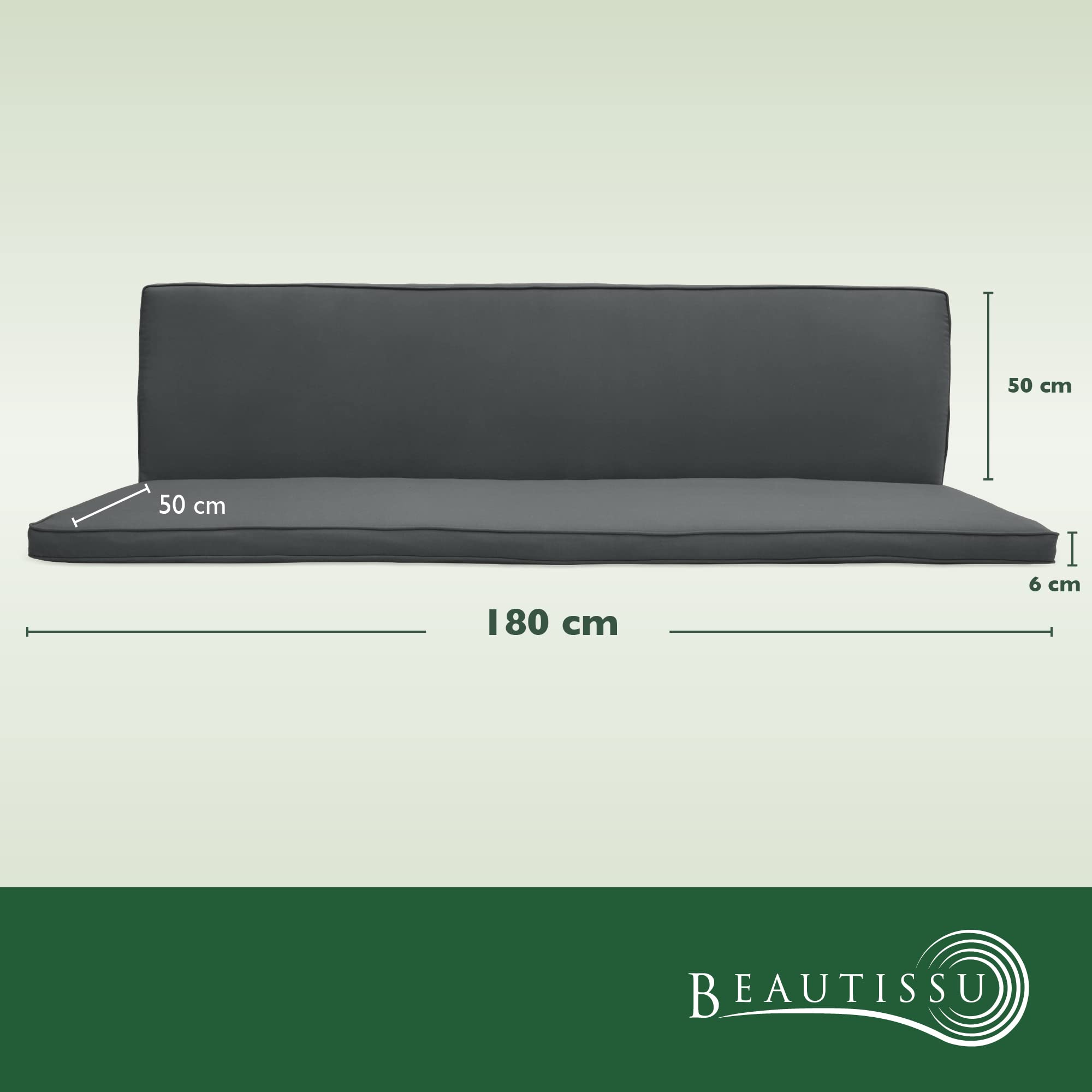 Beautissu Hollywoodschaukel 3 Sitzer Polsterauflagen 2er Set Loft HS