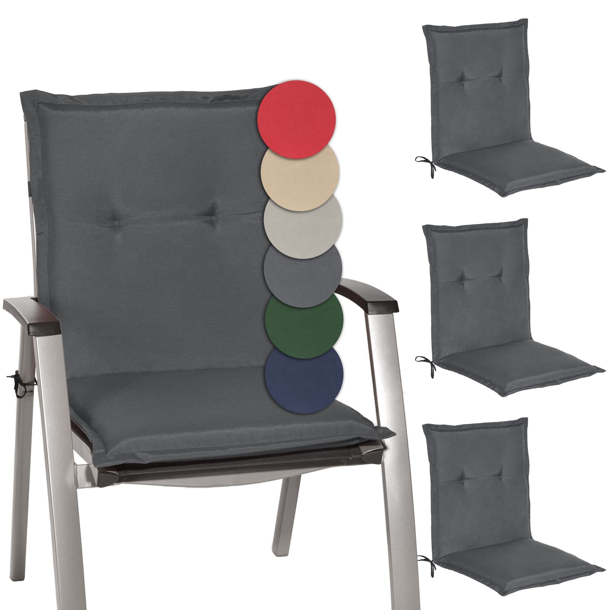 Beautissu Niedriglehner Auflage Gartenstuhl 100x50x6 cm Loft NL