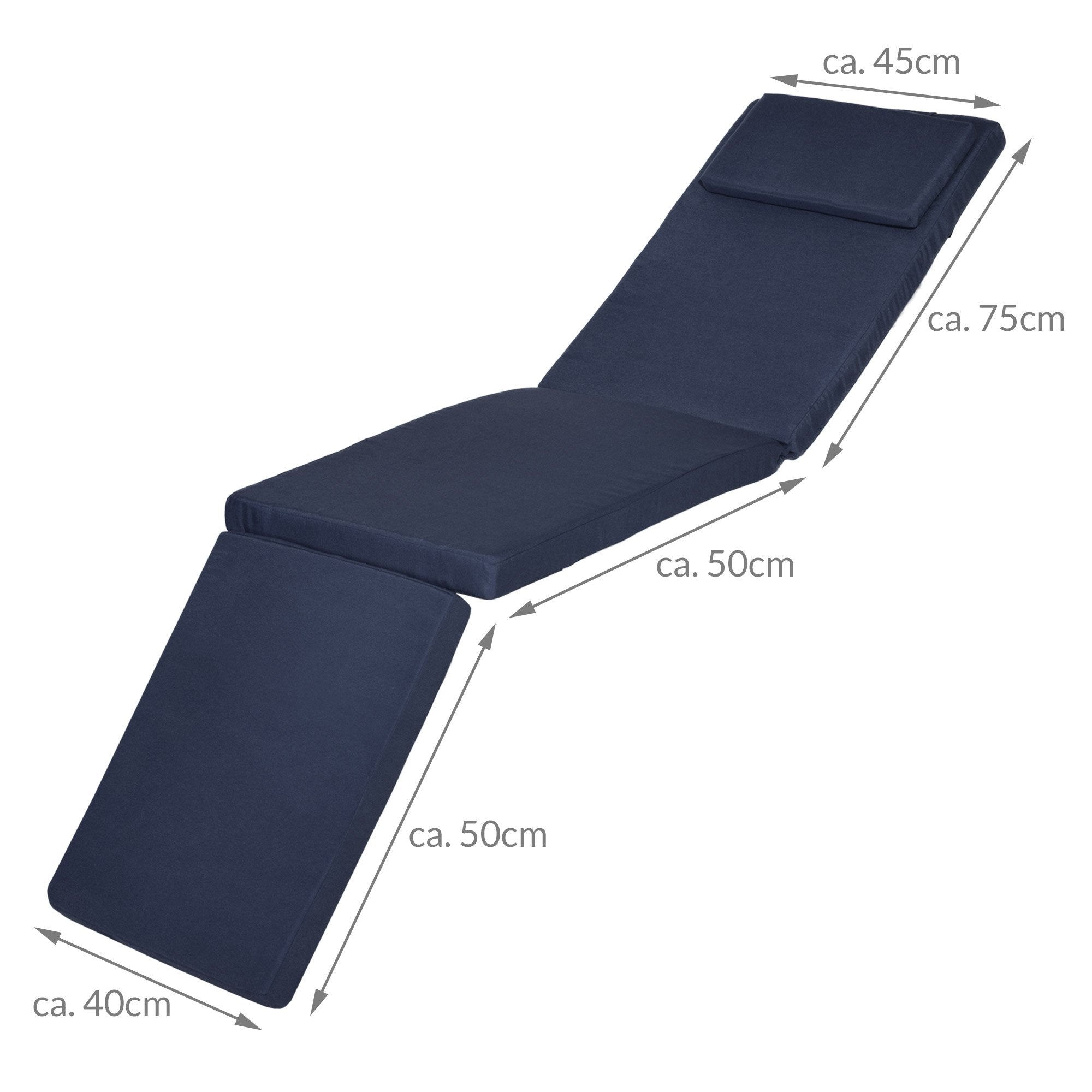 Beautissu Luxus Deckchair Auflage Sonnenliege 175x45x5cm LoftLux DC