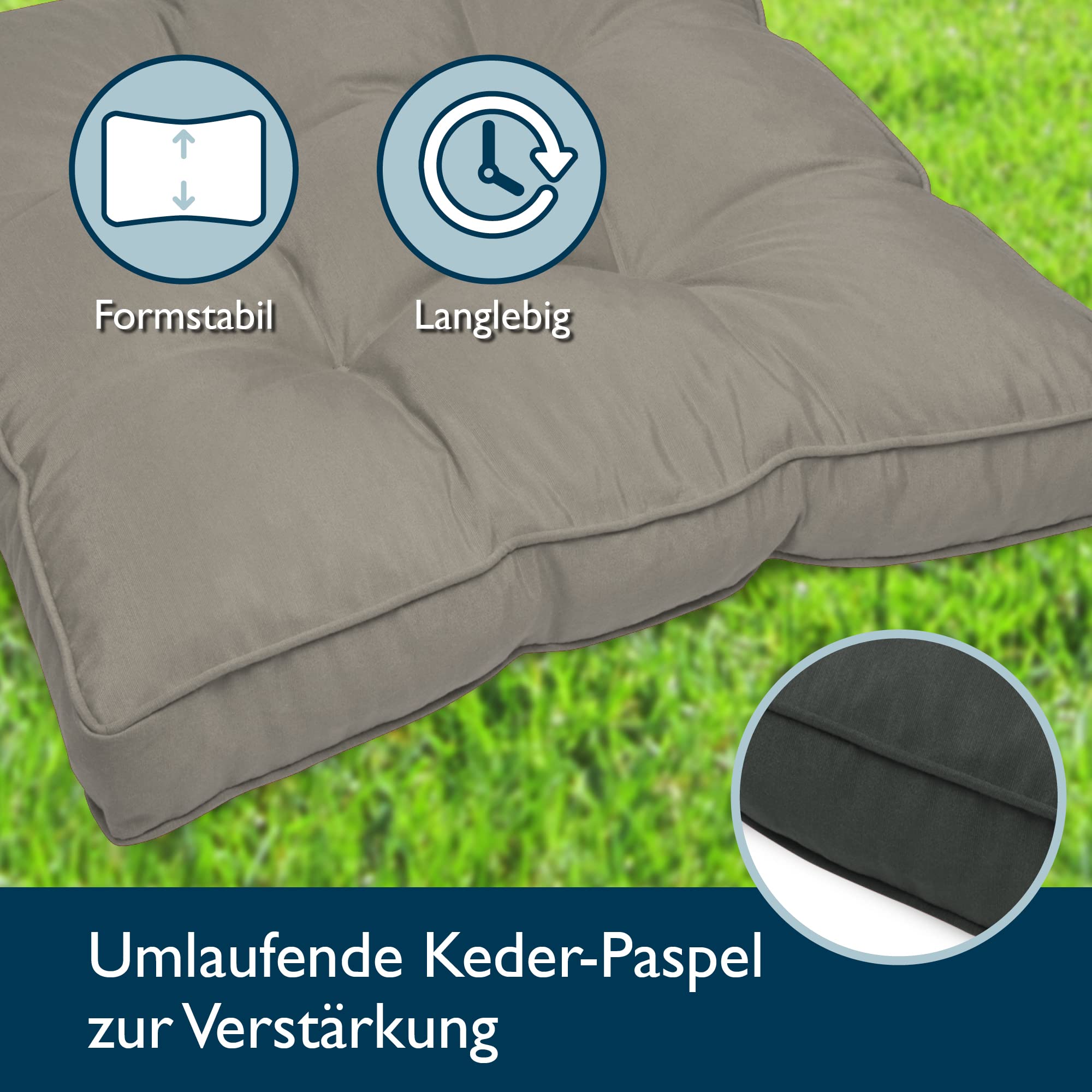 Beautissu Lounge Kissen Outdoor