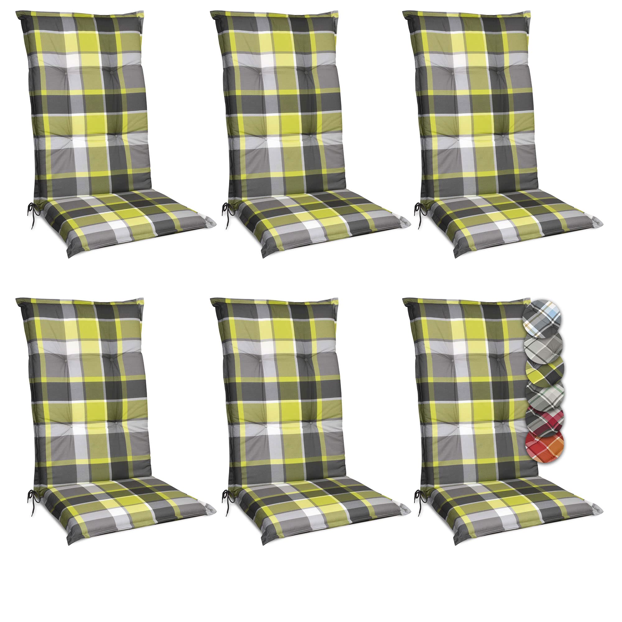 Beautissu Hochlehner Auflage Gartenstuhl 120x50 cm Sunny RO