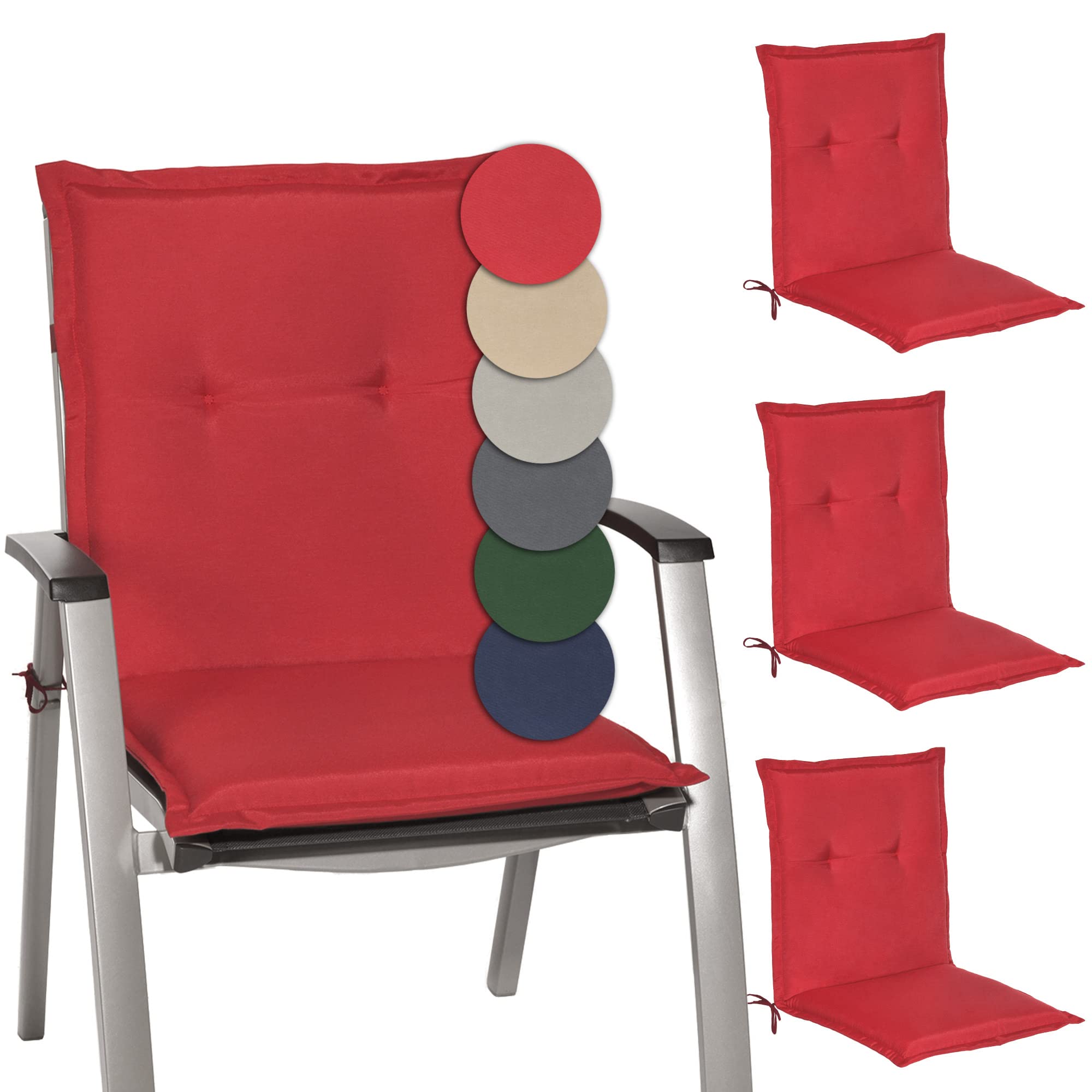 Beautissu Niedriglehner Auflage Gartenstuhl 100x50x6 cm Loft NL
