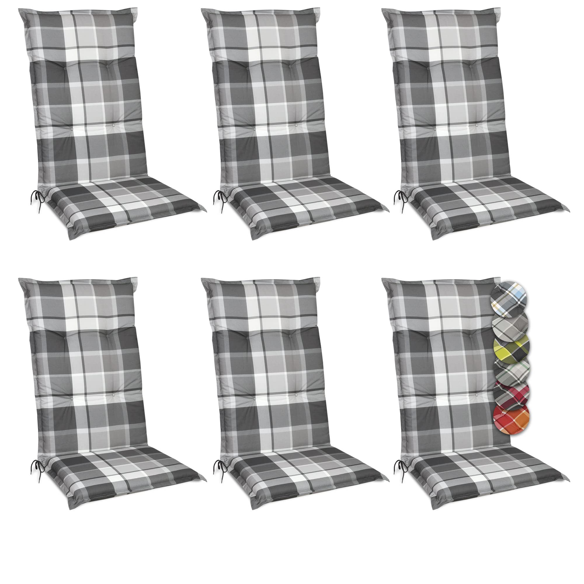 Beautissu Hochlehner Auflage Gartenstuhl 120x50 cm Sunny RO