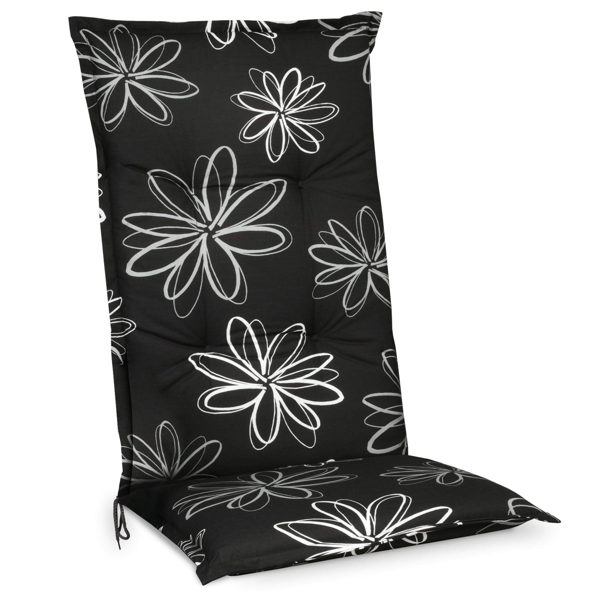 Beautissu 6er Set Hochlehner Auflage für Gartenstuhl 120x50 cm Flores
