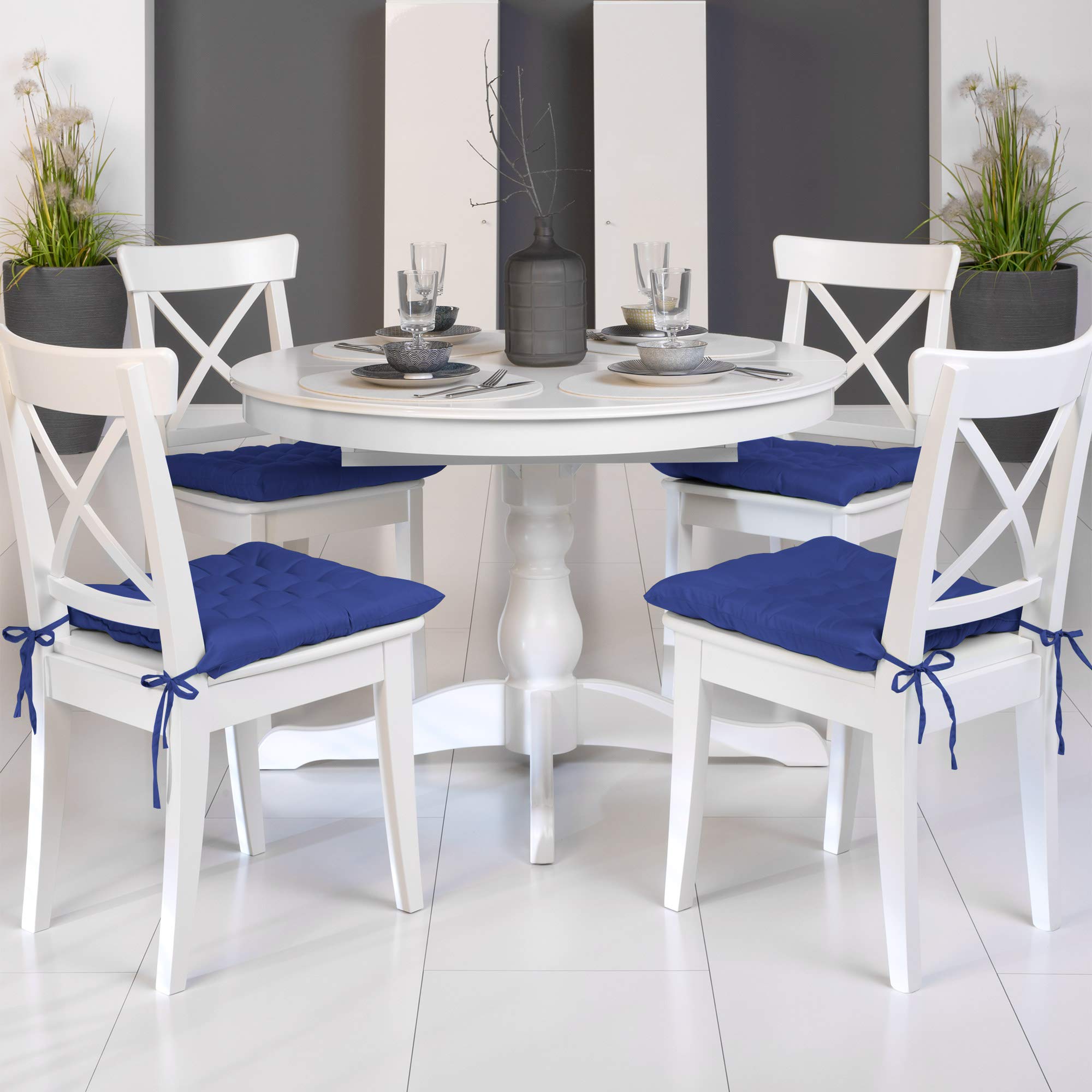 Beautissu 4er Set Stuhlkissen 40x40 cm Lea