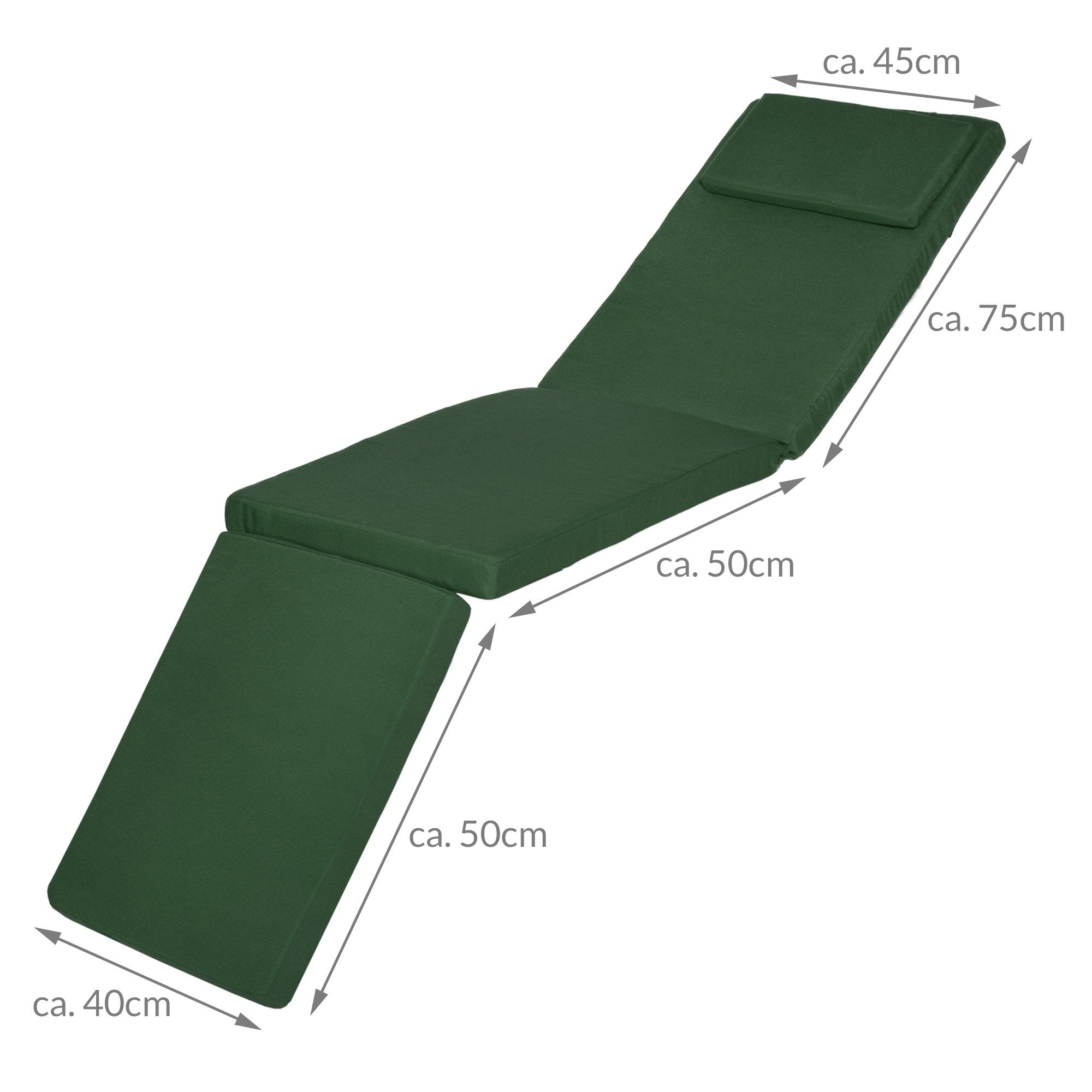 Beautissu Luxus Deckchair Auflage Sonnenliege 175x45x5cm LoftLux DC
