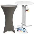Beautissu Stehtisch mit Husse im Set – in div. Farben & Größen - Sylt & Stella