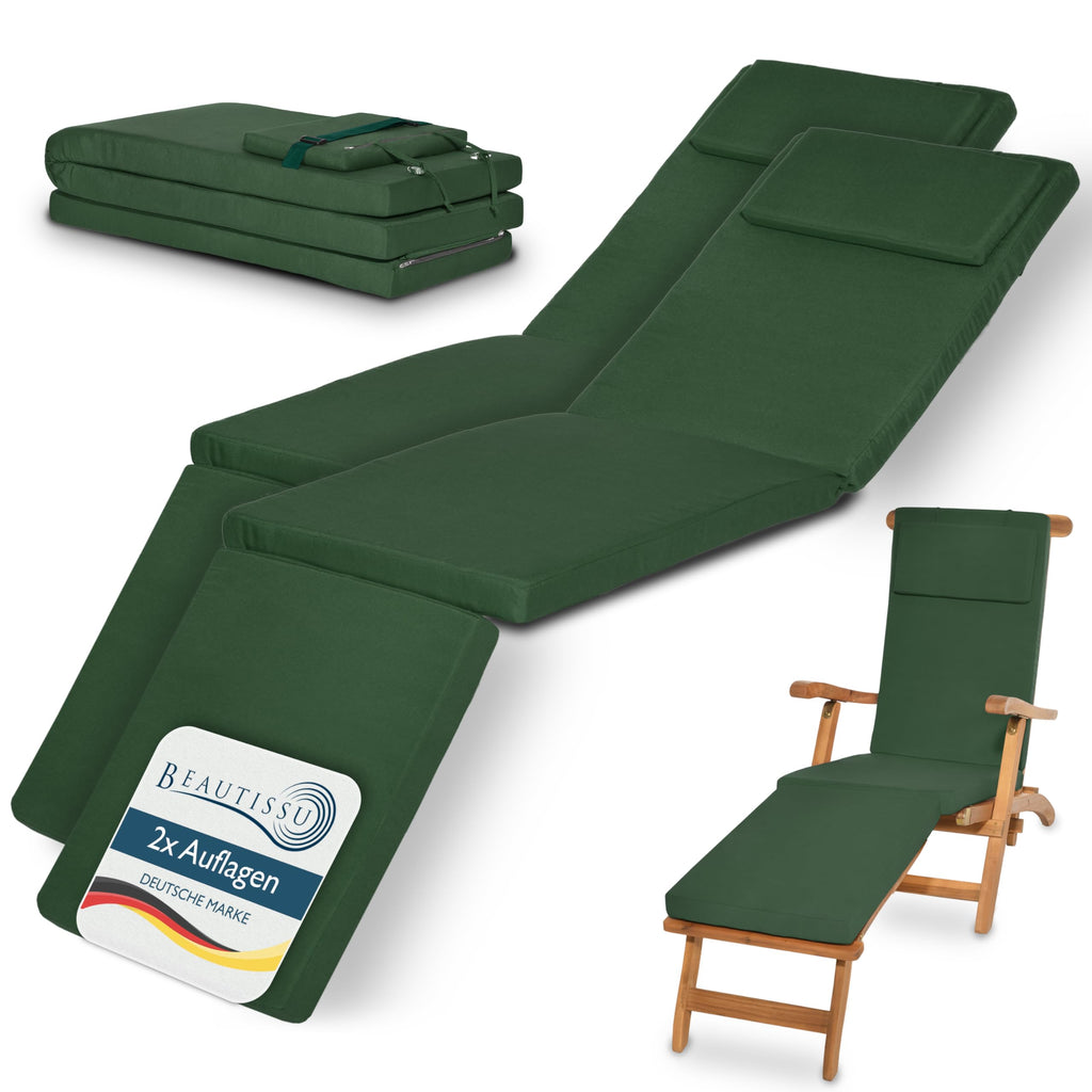 Beautissu Luxus Deckchair Auflage Sonnenliege 175x45x5cm LoftLux DC