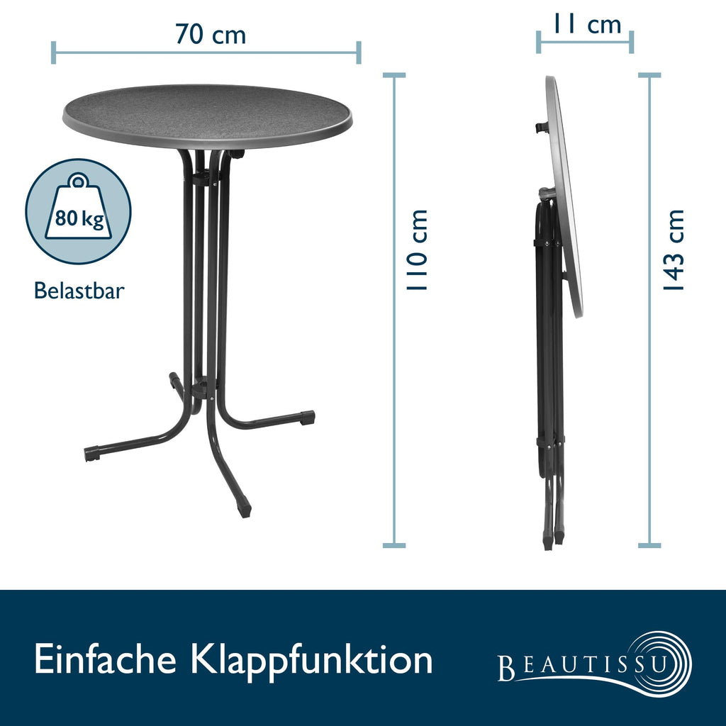 Beautissu Stehtisch klappbar Bellini