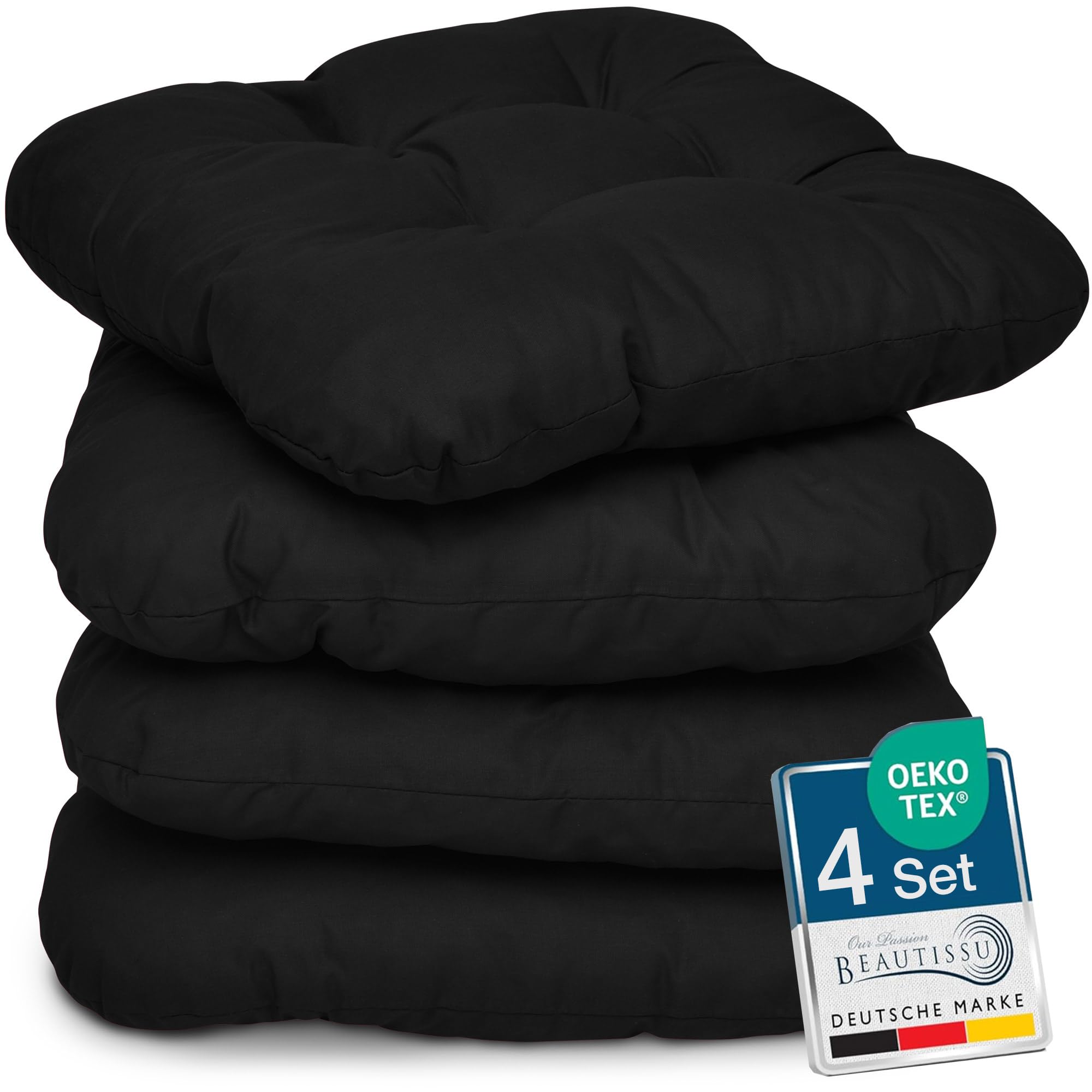 Beautissu 4er Set Sitzkissen 40x40 cm Lisa