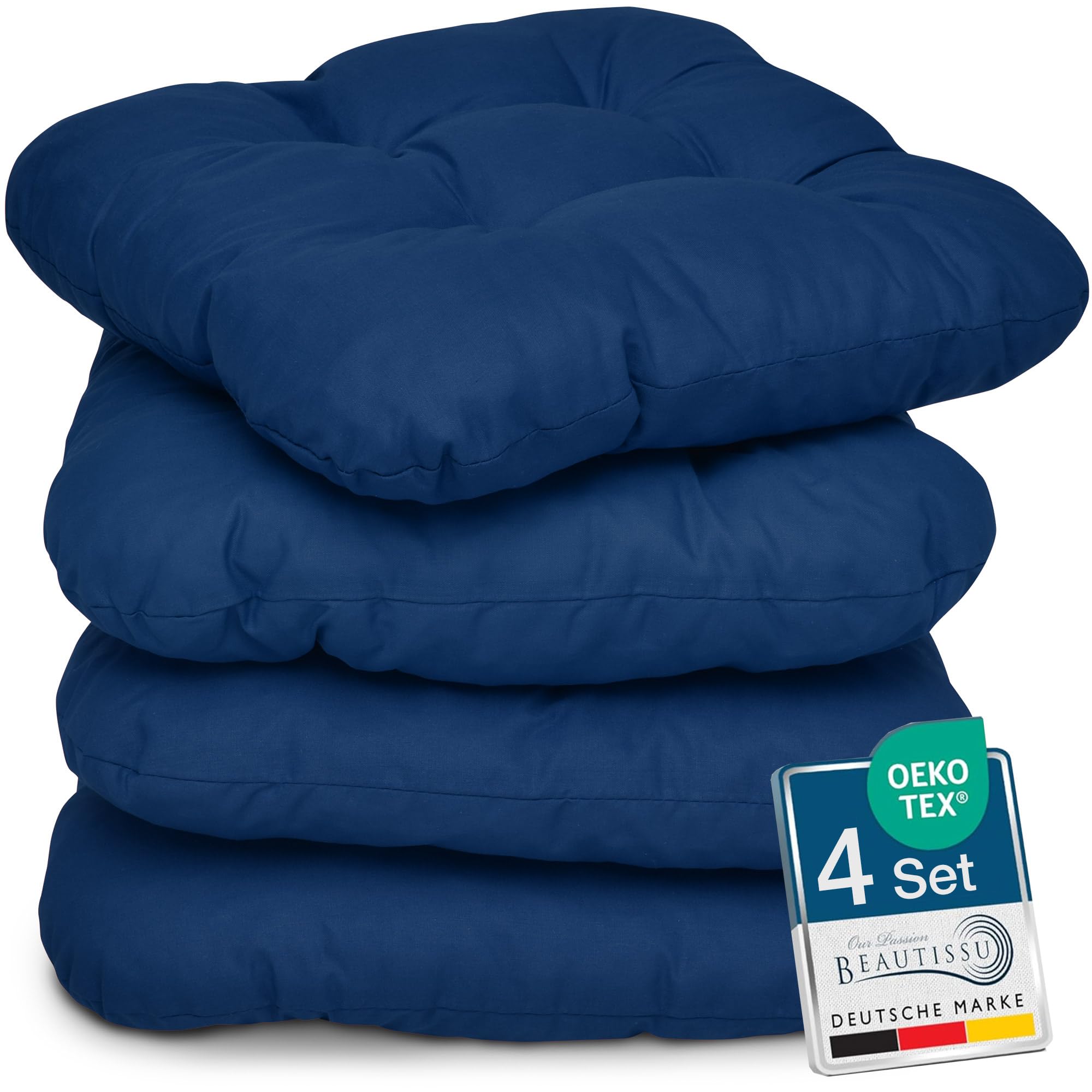 Beautissu 4er Set Sitzkissen 40x40 cm Lisa