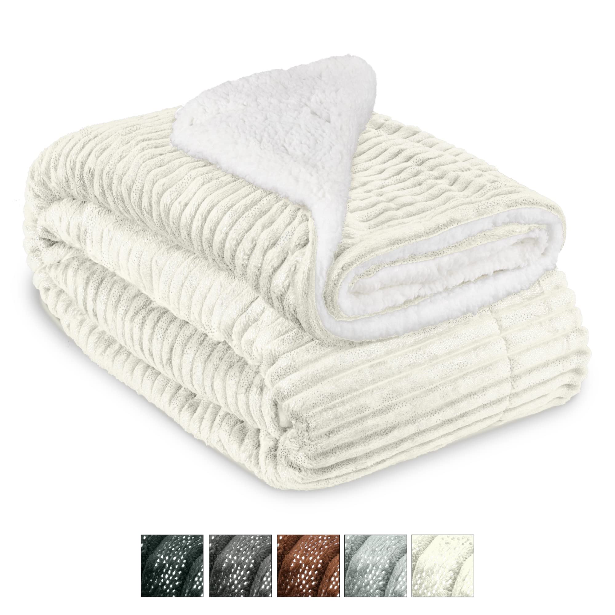 Beautissu Sherpa Decke Glitzereffekt Elisa