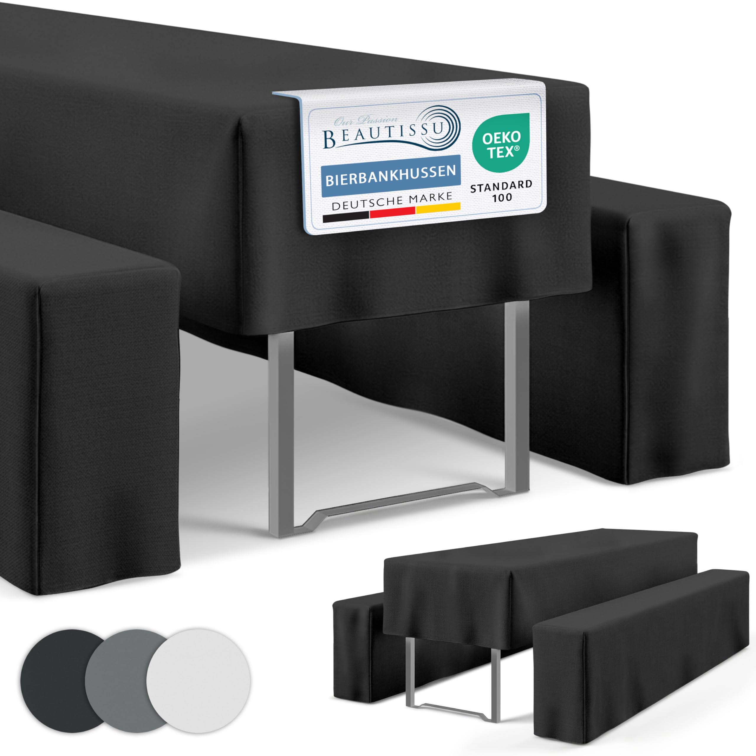 Beautissu Premium Biertischhussen Set – in div. Farben & Größen – Premium M