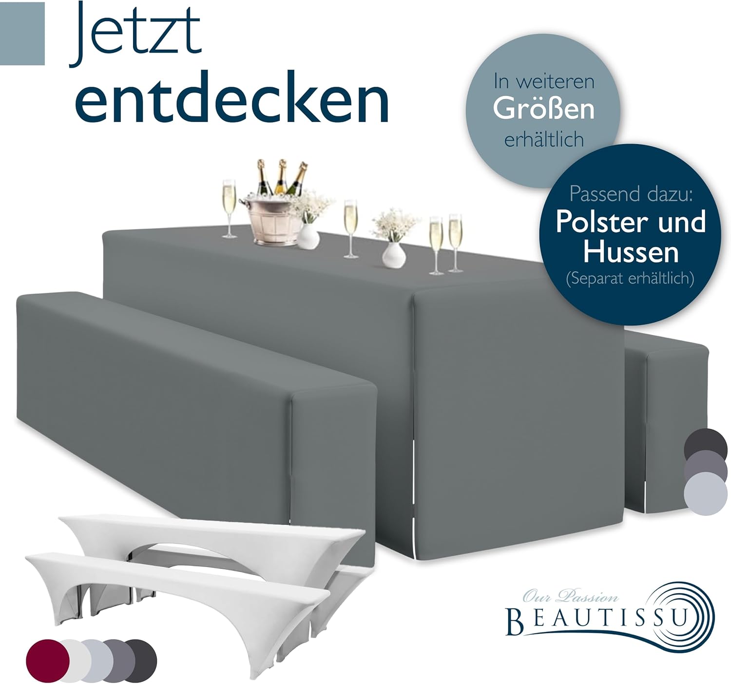 Beautissu 3tlg Bierzeltgarnitur - Bierzeltgarnitur klappbar - BT22